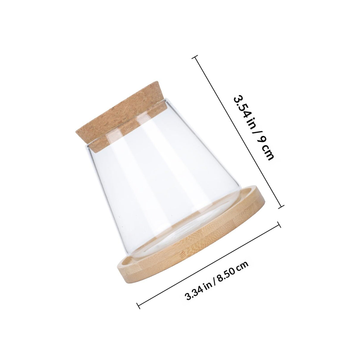 Ipetboom Hydroponic Glass Vase with Wooden Base and Brush, Ecological Bottle for Office Plant Propagation and Gardening Display, Glass Planter Terrarium for Indoor Home Décor
