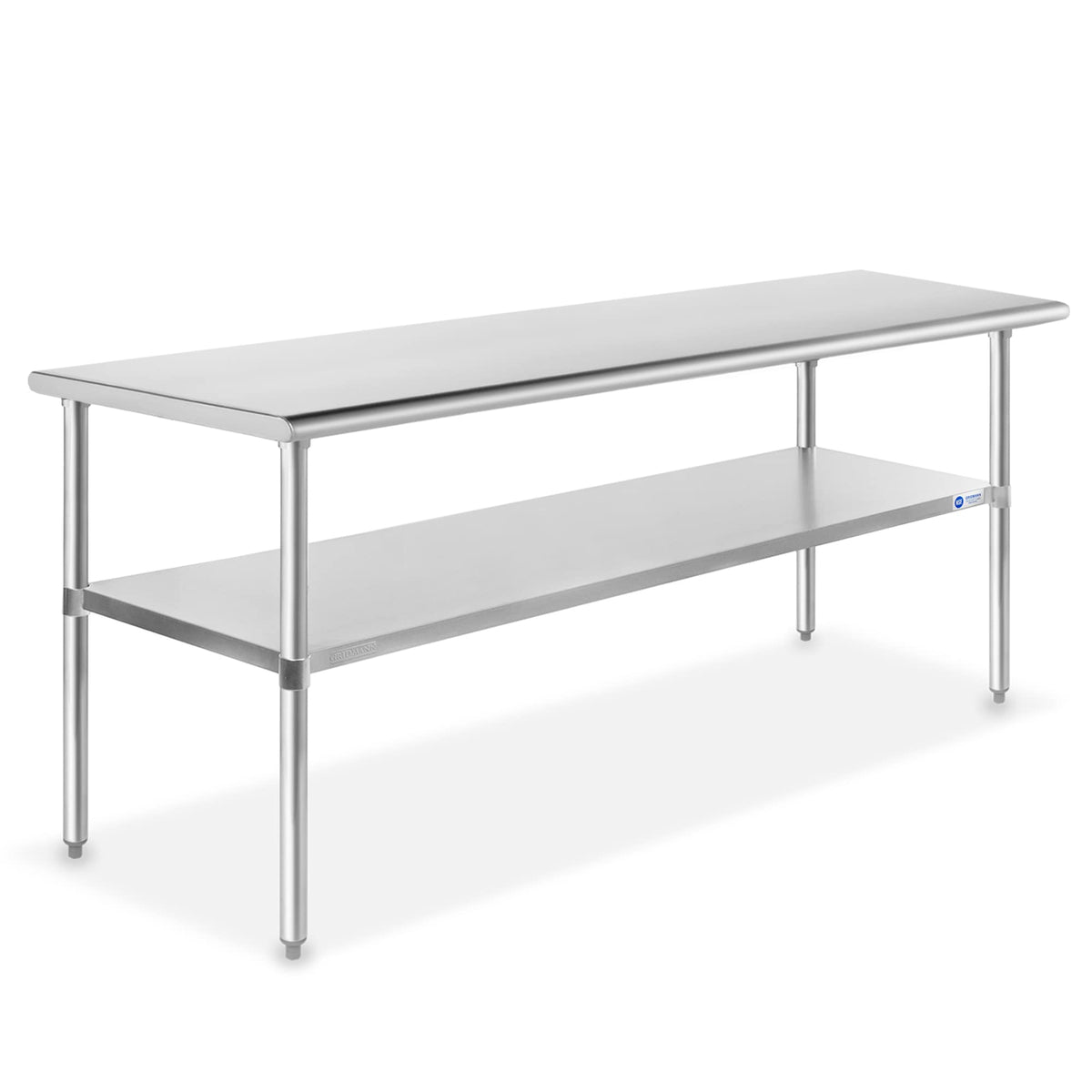 GRIDMANN Stainless Steel Work Table 72 x 30 Inches, NSF Commercial Kitchen Prep Table with Under Shelf for Restaurant and Home