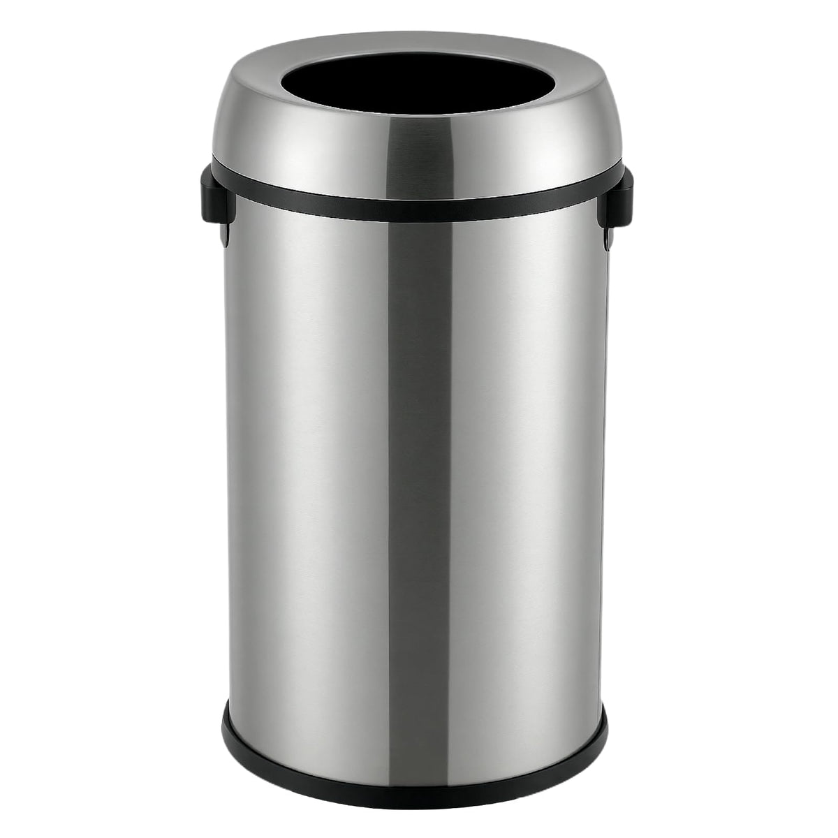 Towallmark 65L/17Gal Heavy Duty Open Top Commercial/Kitchen Trash Can, Fingerprint-Resistant Waste Bin for Office Bedroom Restaurant, Brushed Stainless Steel