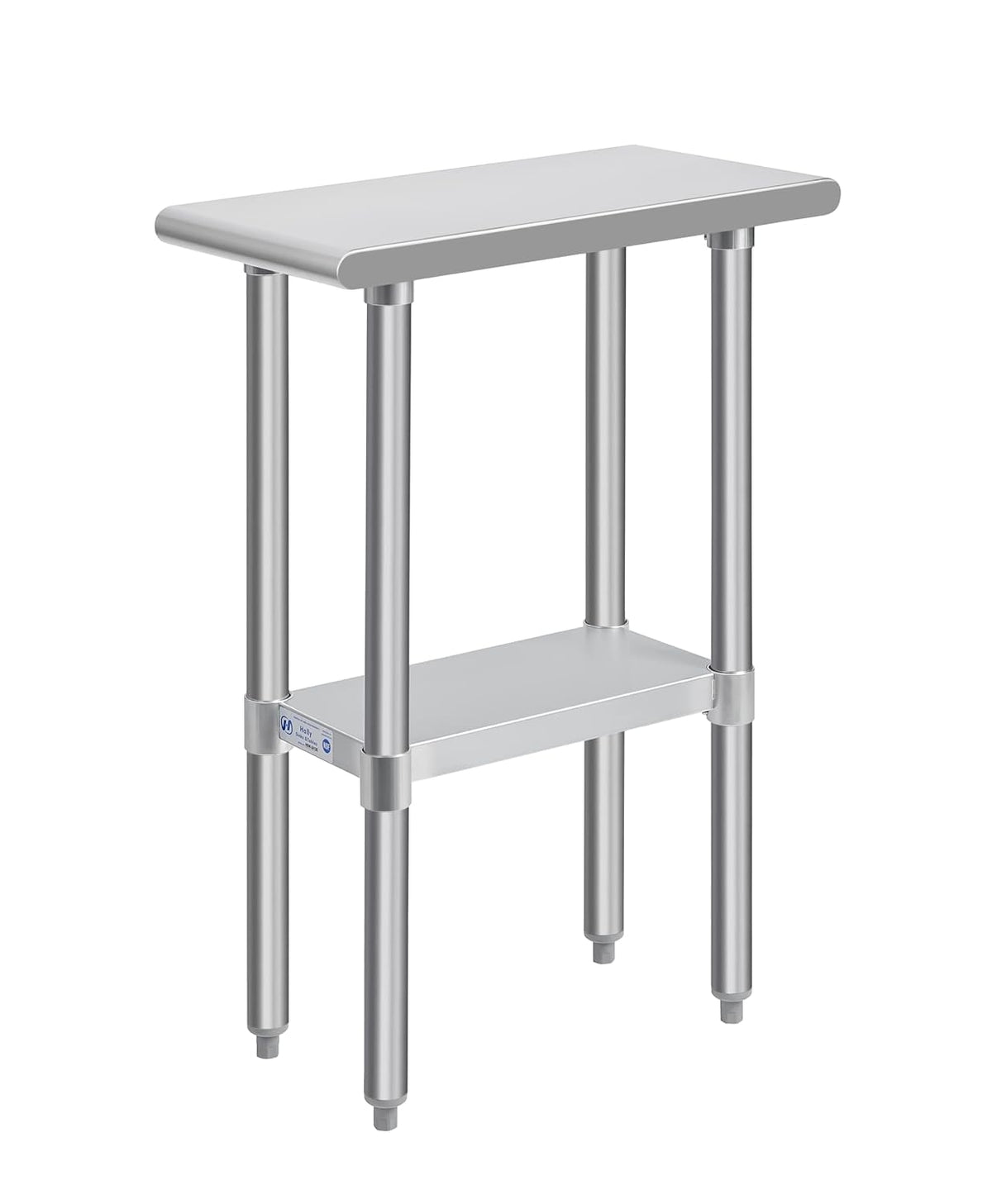 Hally Stainless Steel Table for Prep & Work 24 x 12 Inches, NSF Commercial Heavy Duty Table with Undershelf and Galvanized Legs for Restaurant, Home and Hotel