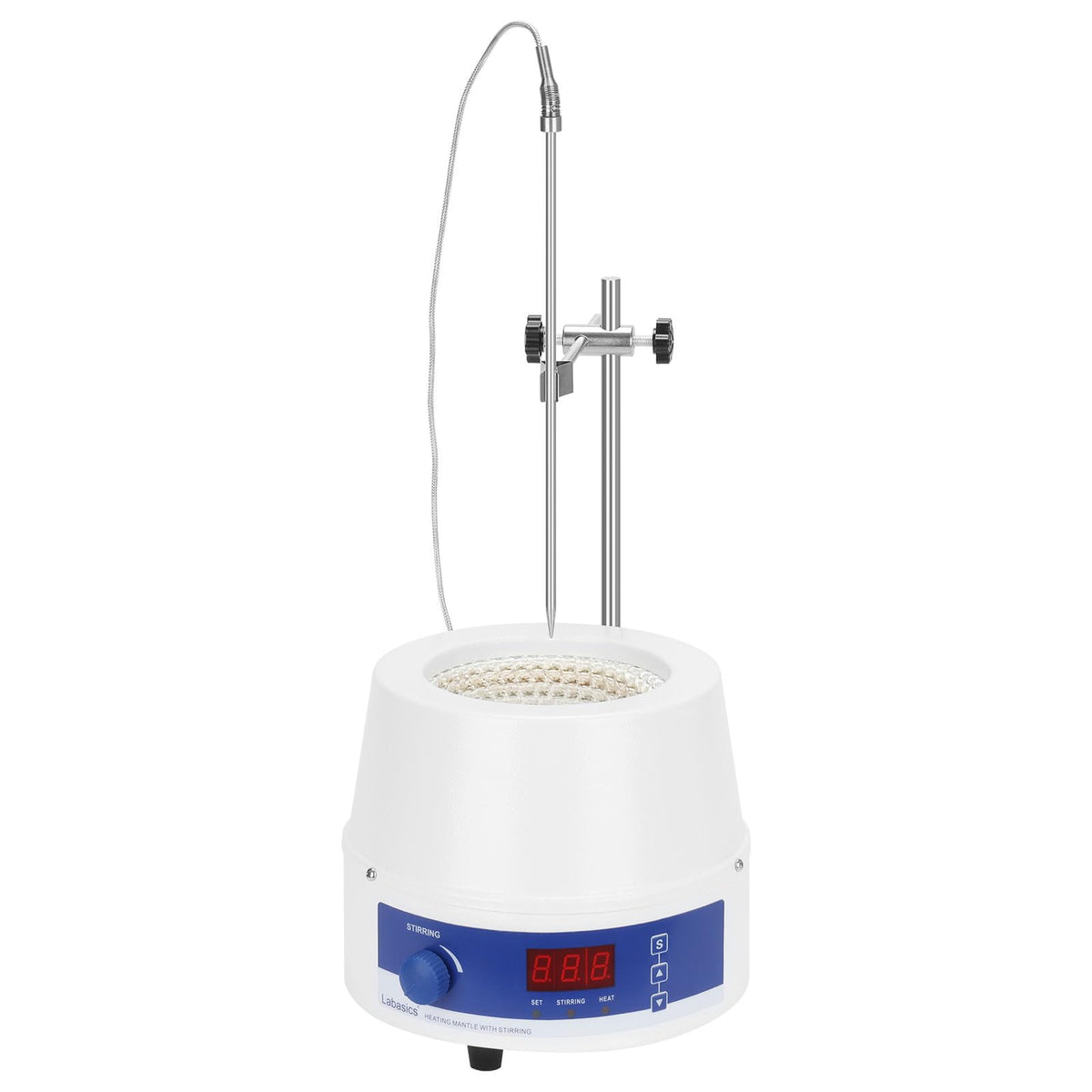 Labasics Electric Stirring Heating Mantle, Adjustable Temperature and Speed, with Digital Display, for Laboratory Solution Mixing, Refluxing, Distillation, 110 V 250 W, 500 ml