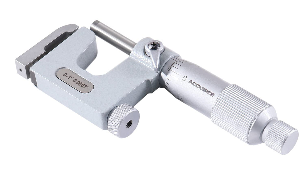 Accusize Industrial Tools 0-1'' x 0.0001'' Multi Anvil Micrometer in Fitted Box, P101-S100