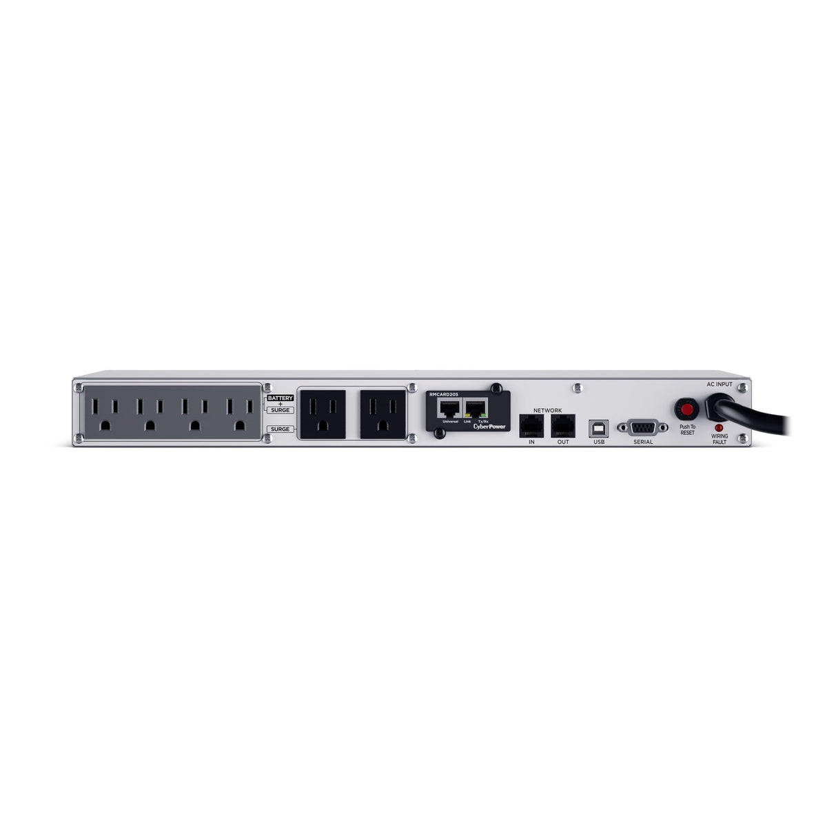 CyberPower OR700LCDRM1U Smart App LCD UPS Battery Backup and Surge Protector, 700VA/400W, 6 Outlets, AVR, 1U Rackmount, UL Certified