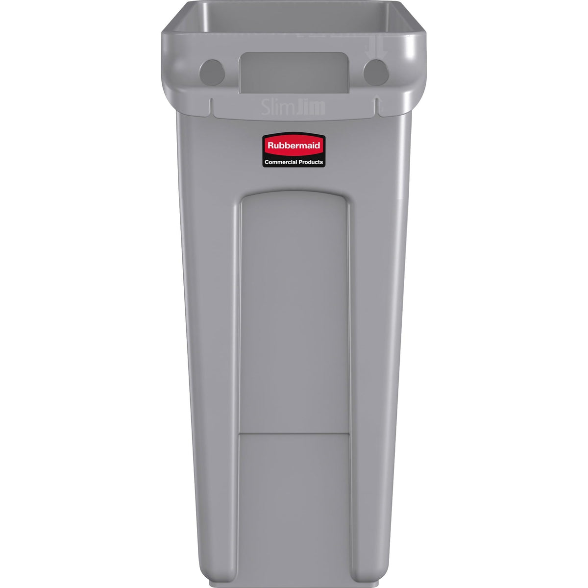 Rubbermaid Commercial Products Slim Jim Trash/Garbage Can with Venting Channels, 16-Gallon, Gray, for Kitchen/Office/Workspace, Pack of 4