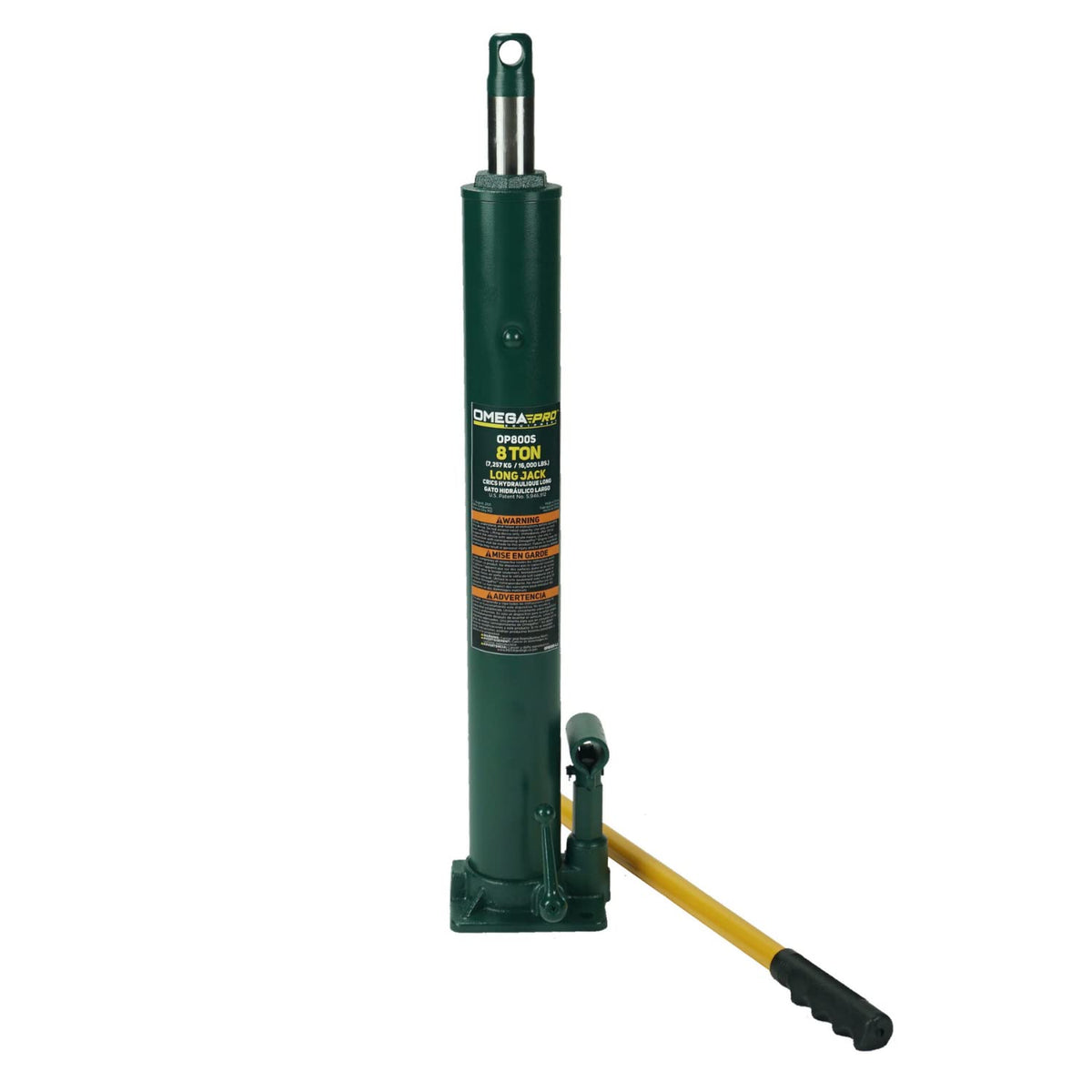 Omega Pro Hydraulic Long Ram Jack - 8 Ton Capacity with Flat Base for Auto Garage Shop,OP800S