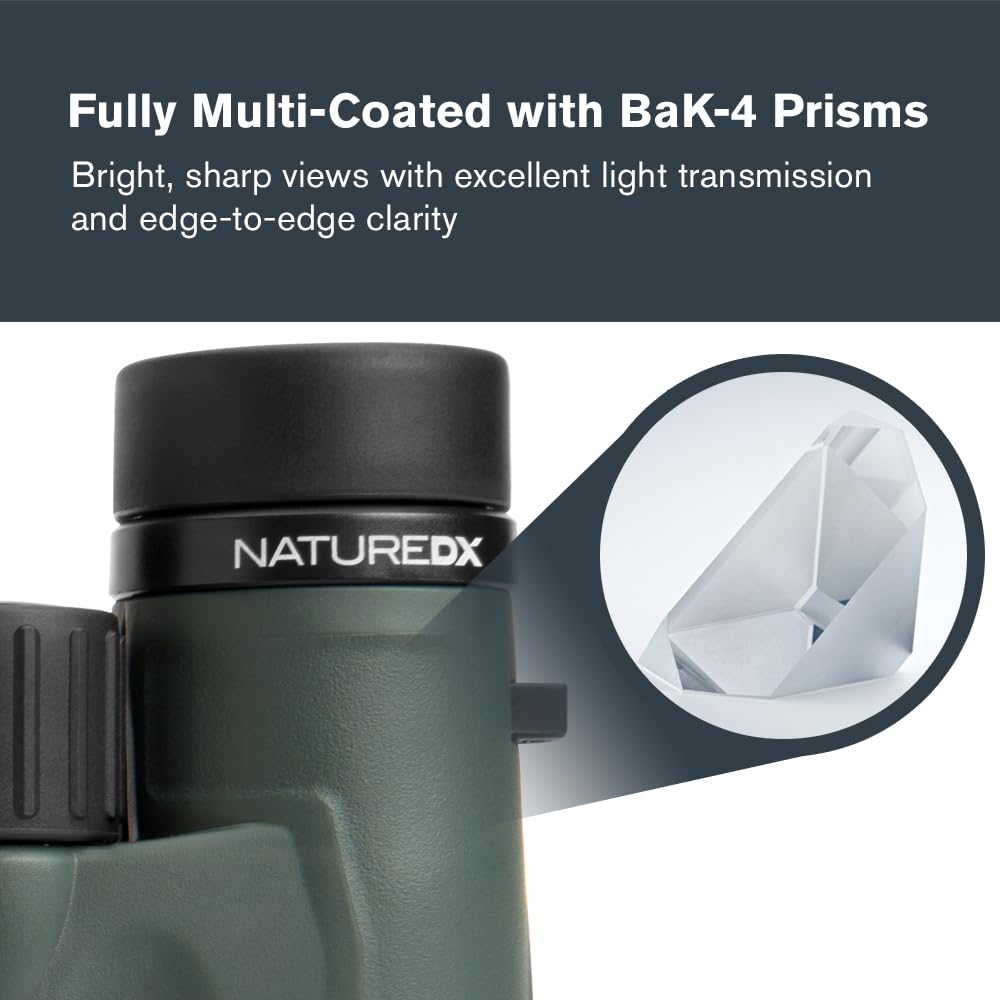 Celestron - Nature DX 10x32 Binoculars – Ideal for Birding and Outdoors – 32mm Objective Lenses – Wide 7.4° Field of View – BaK-4 Prisms – Fully Multi-Coated – Waterproof and Fogproof
