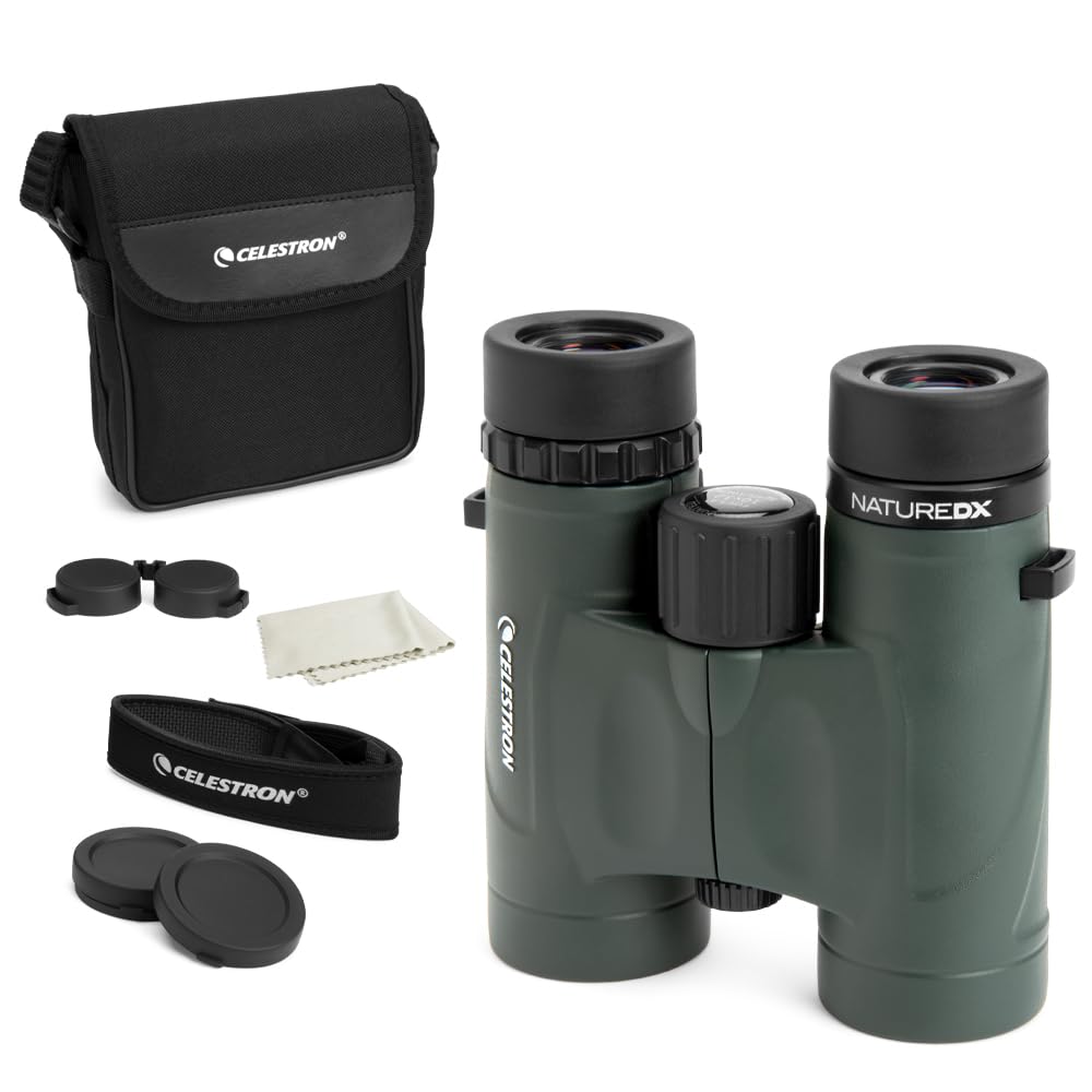 Celestron - Nature DX 10x32 Binoculars – Ideal for Birding and Outdoors – 32mm Objective Lenses – Wide 7.4° Field of View – BaK-4 Prisms – Fully Multi-Coated – Waterproof and Fogproof