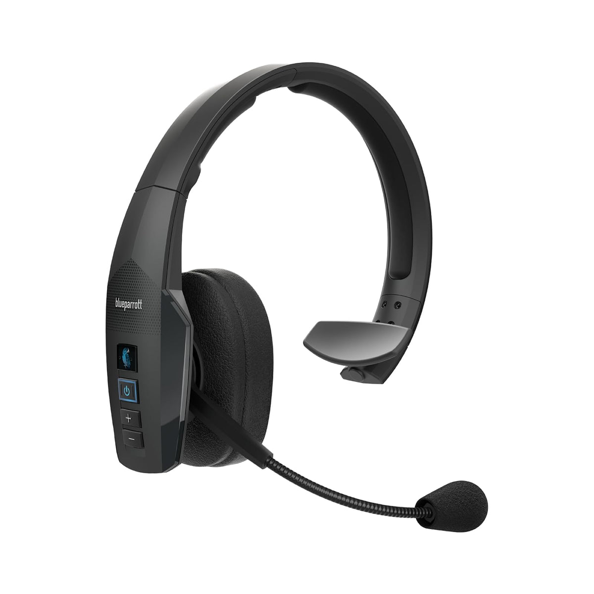 BlueParrott B450-XT Mono Bluetooth Wireless Headphones 96% Noise Canceling Over Head Trucker Headset with Mic, All Day Comfort Padded Headband, Extended Wireless Range, 24 hrs. Talk Time, Black
