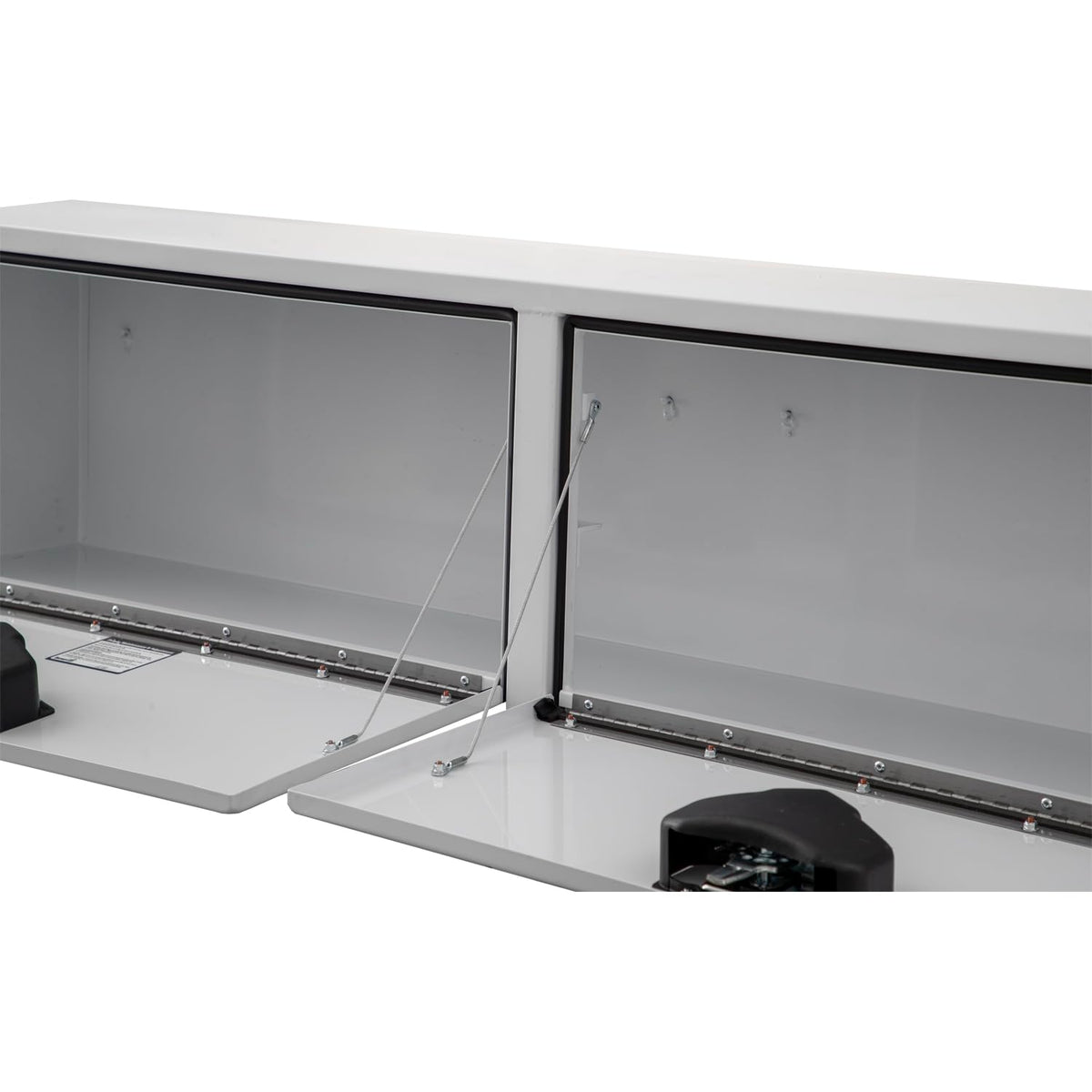 Buyers Products 1702895 White Steel Topsider Truck Box, 18 x 16 x 90 Inch, Heavy-Duty, Weather Resistant Storage for Professional Work Trucks, Made in USA