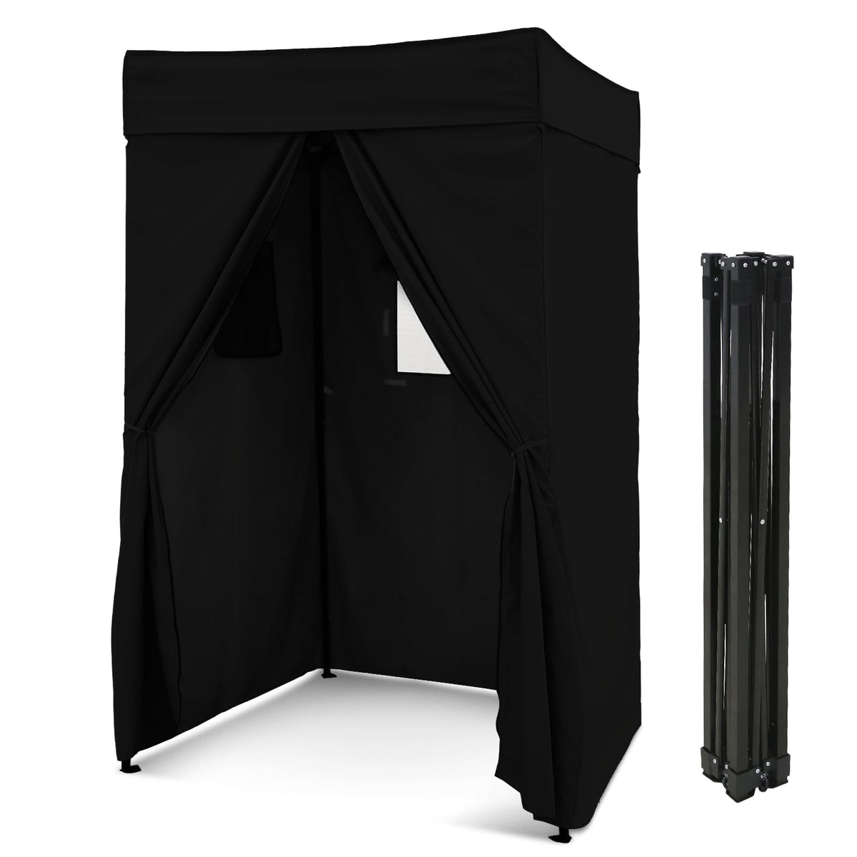 EAGLE PEAK Flex Compact 4x4 Pop-up Canopy Changing Room, Portable Privacy Dressing Room for Indoor Fashion Photoshoots, Camping, or Pool, Black
