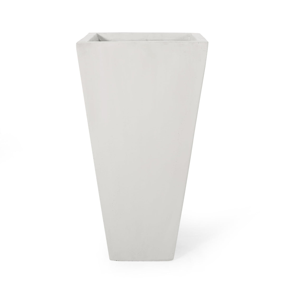 agnixnaf 13" Outdoor Modern Small Cast Stone Planter,Flower Plant Pot,White,for Planting and Potting Succulents,Terrariums,and Indoor House Plants