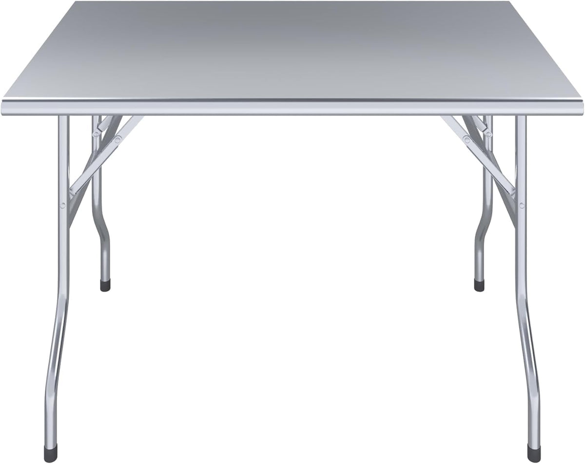 Express KitchQuip Premium Quality Stainless Steel Open Base Folding Utility Table - Folding Work Table for Commercial Kitchen, Restaurant, Hotel and Garage - NSF (24" x 60" Without Undershelf)
