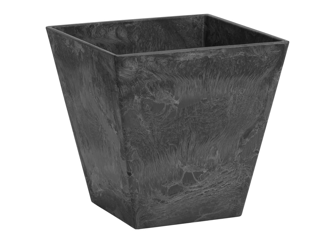 ArtStone Root & Vessel, Black, 35128 Ella Square Planter, 12, Inch