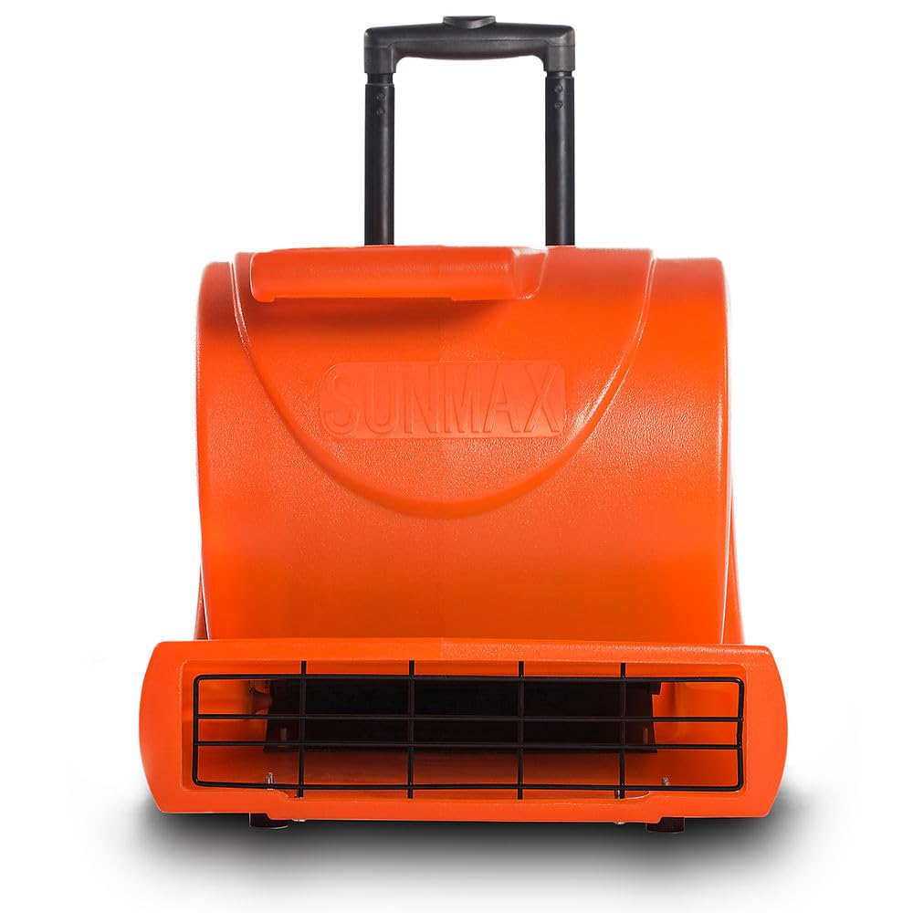 SUNMAX RT900A 3-Speed Air Mover 1.3HP 5000 CFM Powerful Floor Blower Carpet Dryers Janitoral Floor Dryer with Telescopic Handle, Wheels