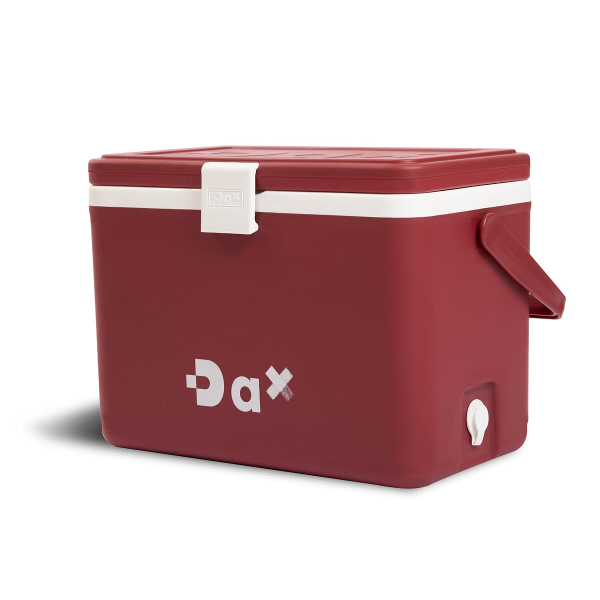 DA 12/26 Quart Small Portable Hard Cooler Ice Chest with Carry Handle, Keep Cool Up to 72 Hours, Lightweight Insulated Cooler for Lunch, Picnics, Camping, Travel (26QT Burgundy)