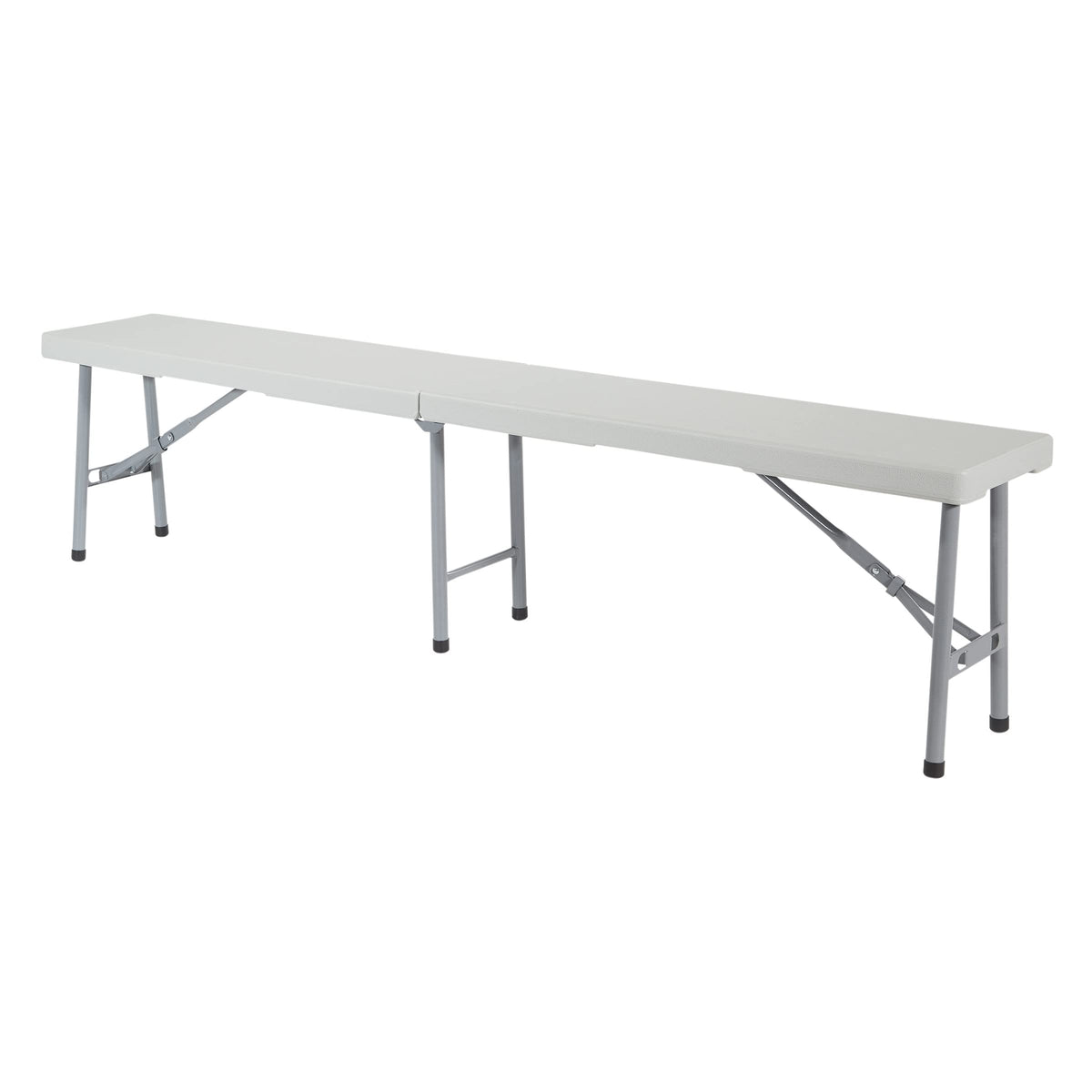 Office Star Resin 6 Foot Folding Bench and 6 Foot Resin Center-Folding Portable Table