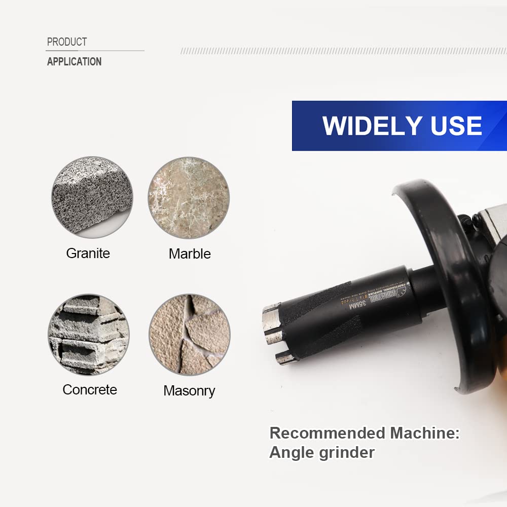 SHDIATOOL Diamond Core Drill Bits for Hard Stone Concrete Marble Granite Brick Laser Welded Dry or Wet Hole Saws