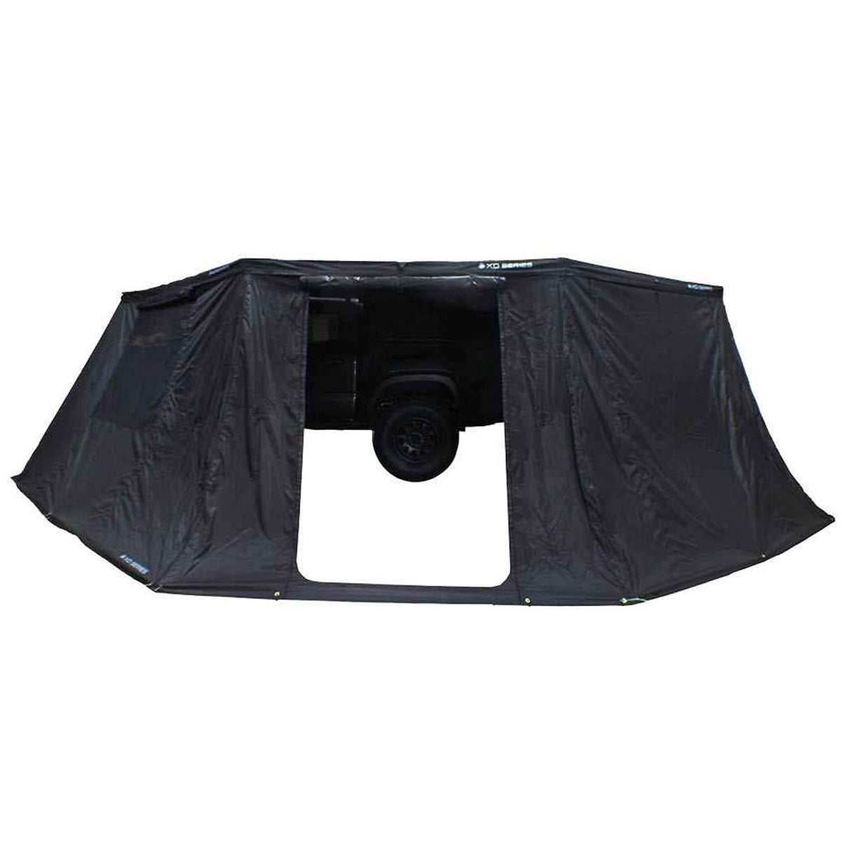 Overland Vehicle Systems XD Nomadic 180 Awning Wall with Windows - 320G Poly Cotton Rip Stop Black Out Matierial - Zipper Attachment Method