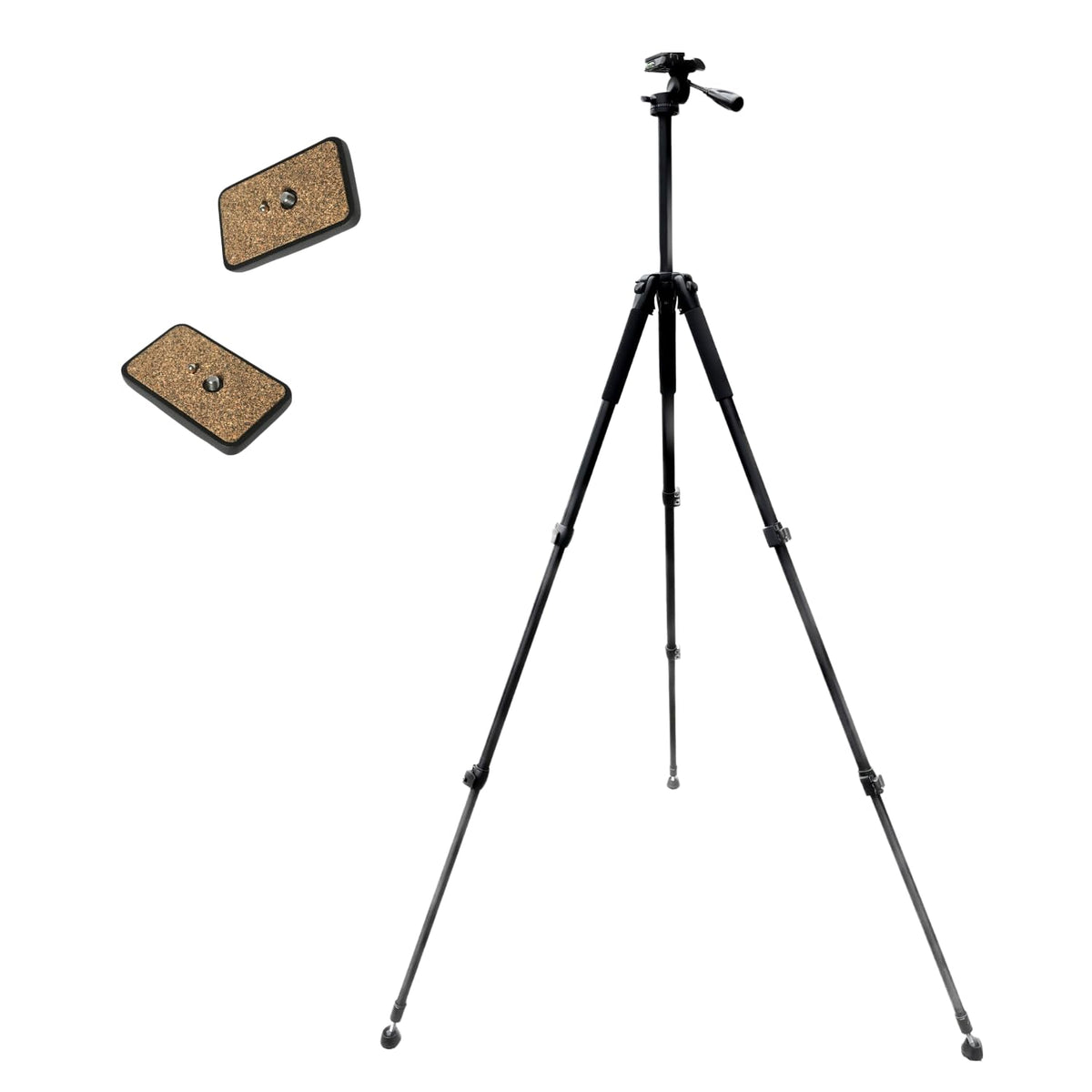 Oberwerk 3000 Tall Tripod & Heavy Duty L-Adapter with 2 Quick-Release Plates - Portable Binocular & Camera Tripod Stand Bundle | Extra Long Extension Up to 78"
