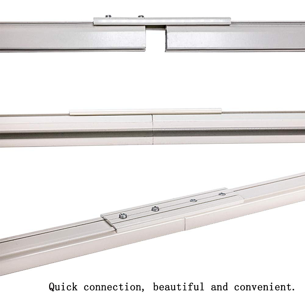 6ft-24ft Upgraded Aluminum Curtain Track, Ceiling or Wall mount, Curtain Rail System with 90 Degree Corner Bends, Windows and Room Divider Ceiling Track set with Runners and Hooks(White)