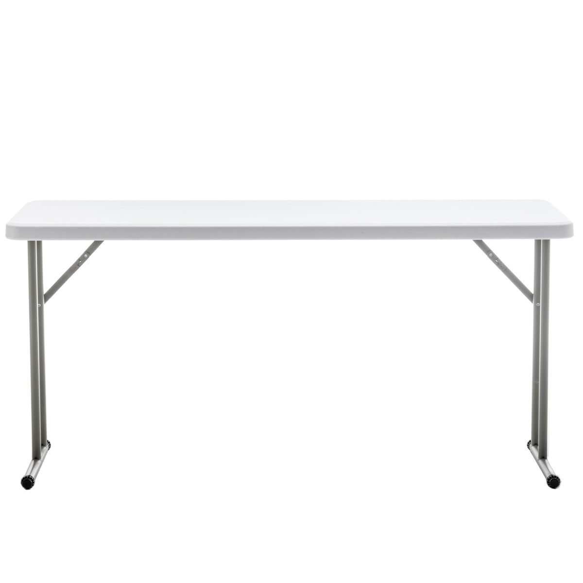 BTEXPERT Set of 10, 5-Foot - 60" Long White Plastic Folding Seminar Training Table Portable 18" Wide Narrow, 29" High, Events Indoor Outdoor Lightweight