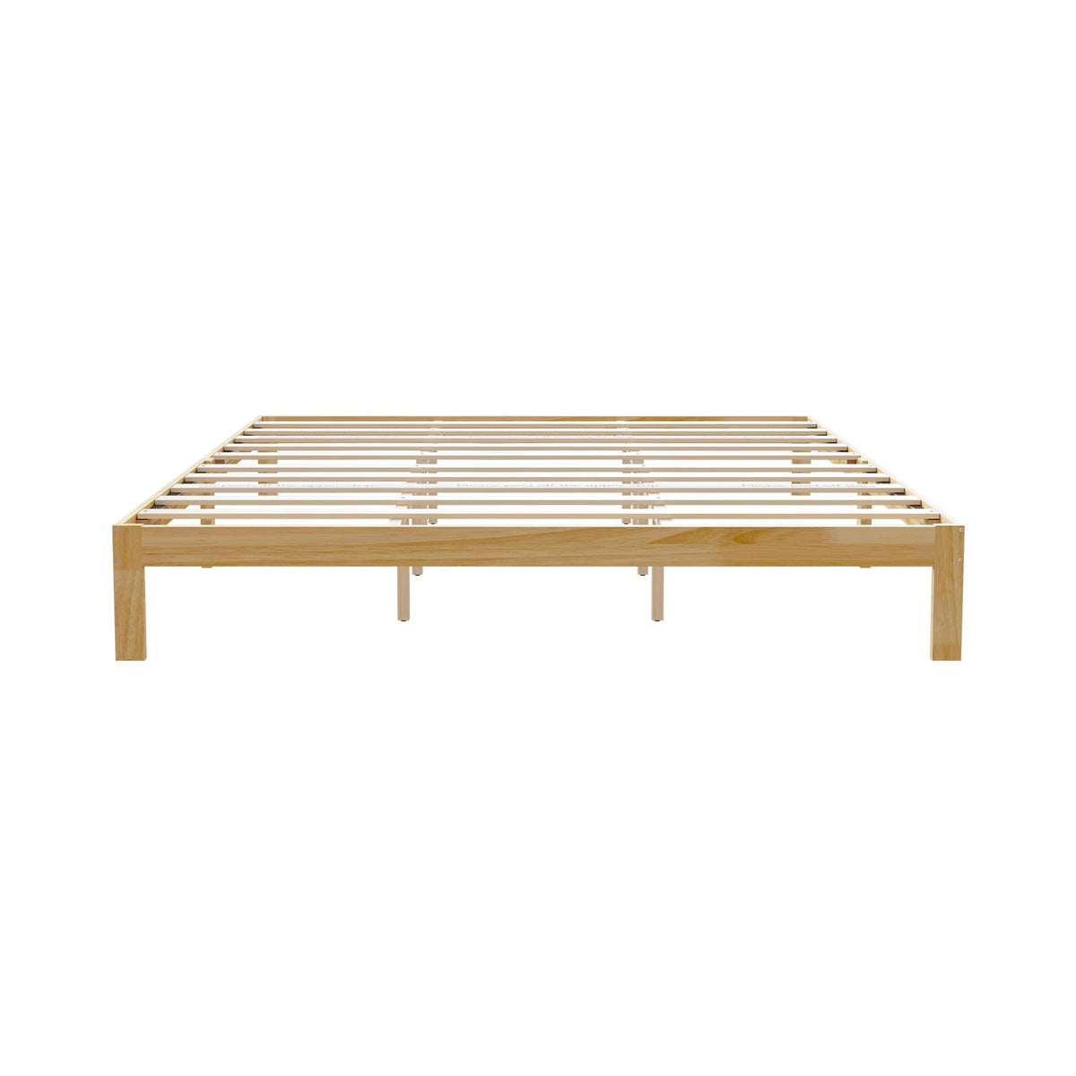 Novilla 12 Inch Wooden King Size Bed Frame, Classic Solid Wood Platform Bed Frame King Size, Sturdy Wood Slat Support, No Box Spring Needed, Easy Assembly, Pine