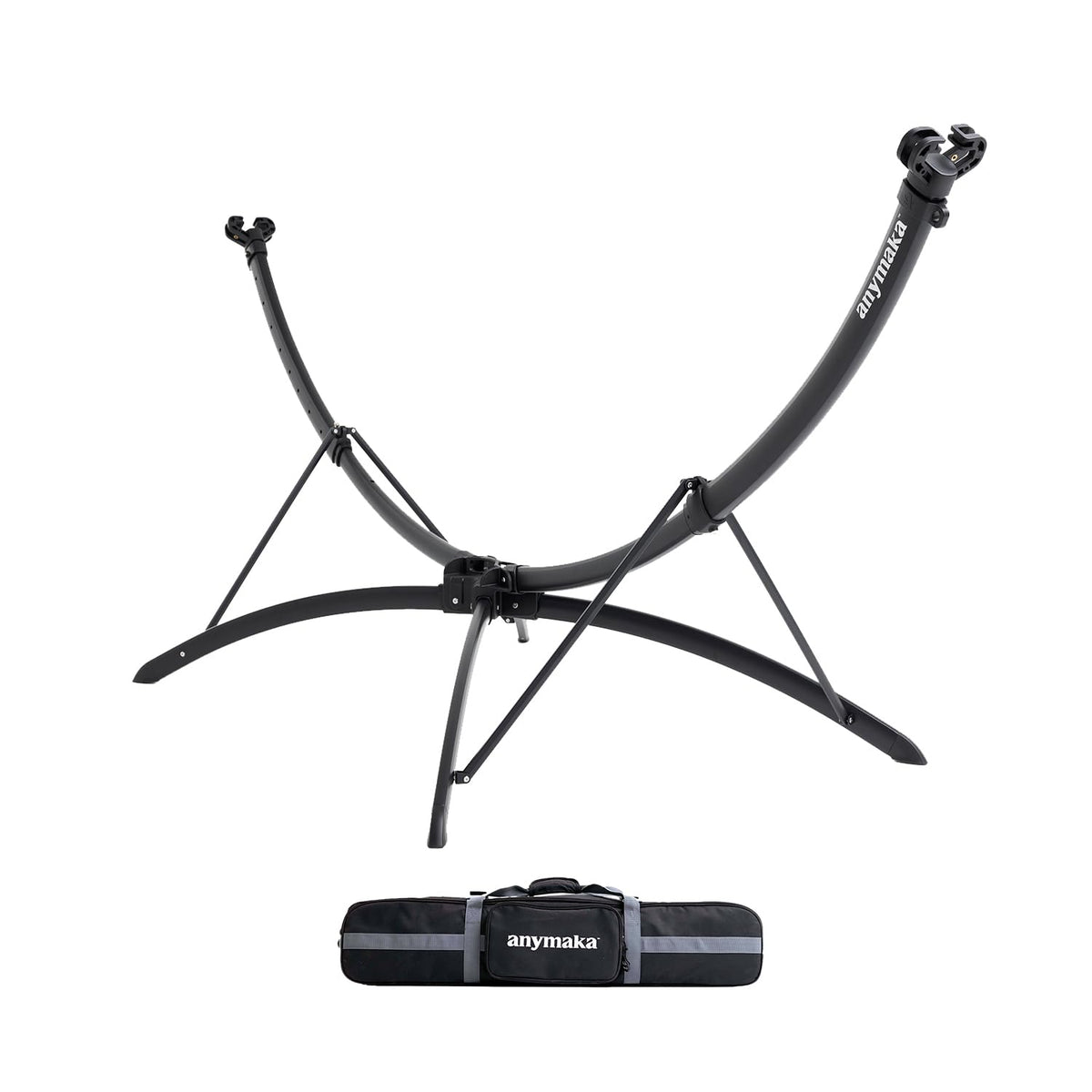 anymaka Set Up in 3 Seconds Adjustable Portable Aluminum Alloy Hammock Stand for Outside with Chair Mode & Lounge Mode up to 105'' (Hammock Stand Black)