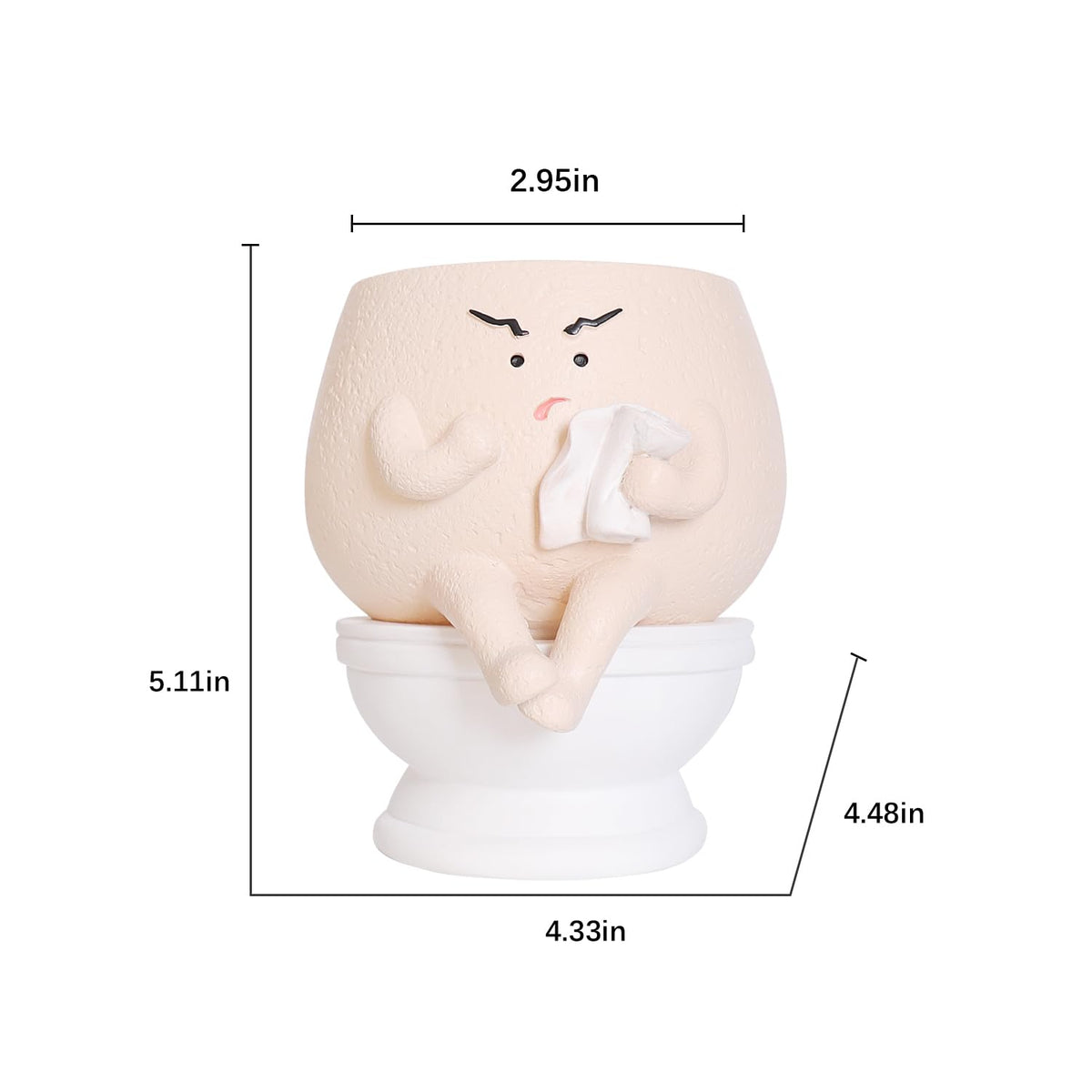 NINIPAPA Funny Face Toilet Planter with Drainage Hole for Indoor Plants, Cute Self Watering Plant Pot for Succulent Flower Pots, Unique Head Planters Gift on Birthday Christmas