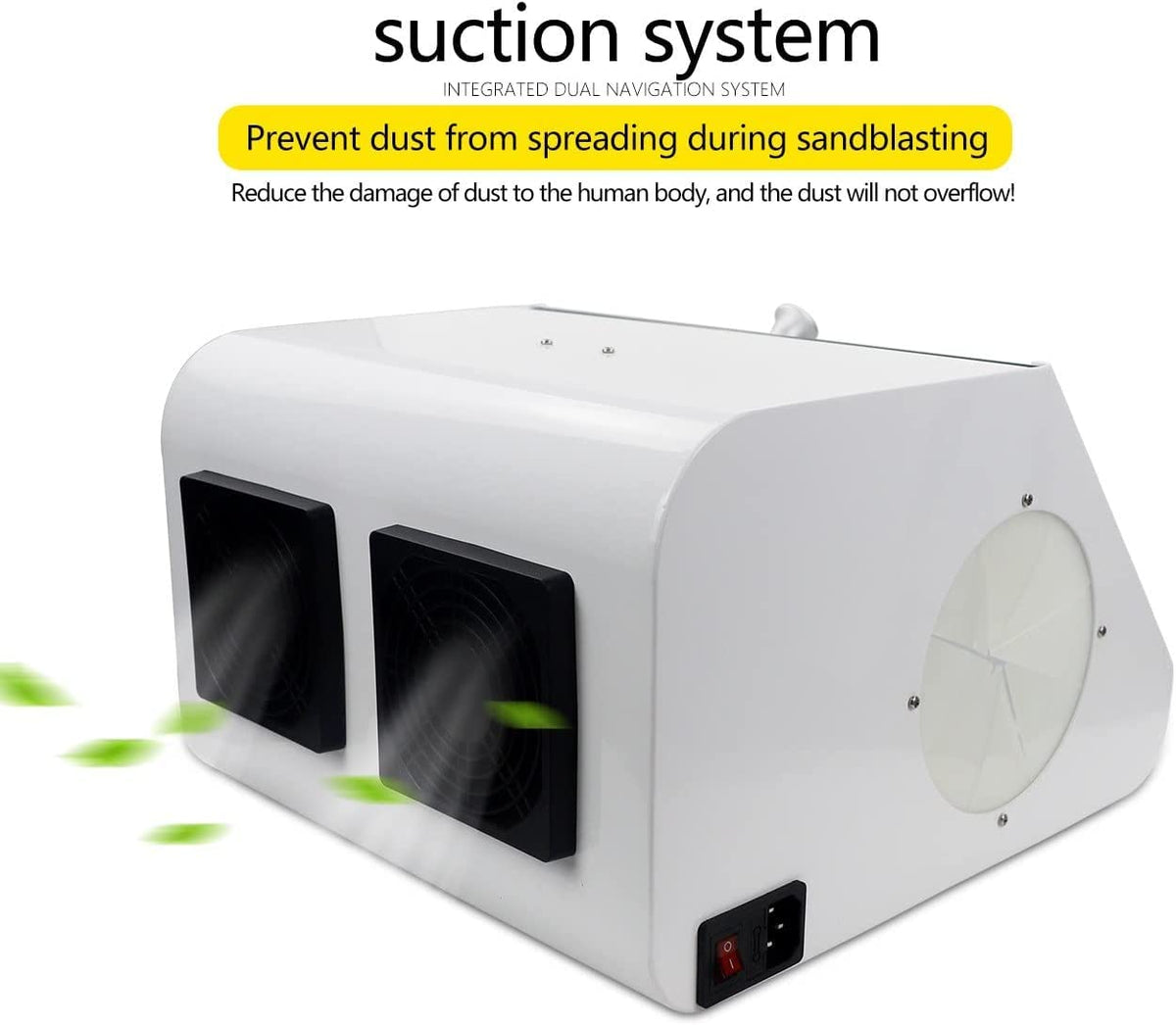 OUBO Lab Sandblaster Dust Collector High Strength LED Vacuum Extractor Box Grinding Polishing Box Lapping Protector Sandblasting Dust-Proof Case