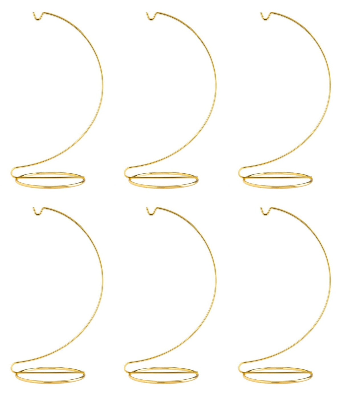 Creative Hobbies® 11 Inch Tall Gold Metal Ornament Display Hanger Stands for Displaying Christmas Ornaments - 6 Pack