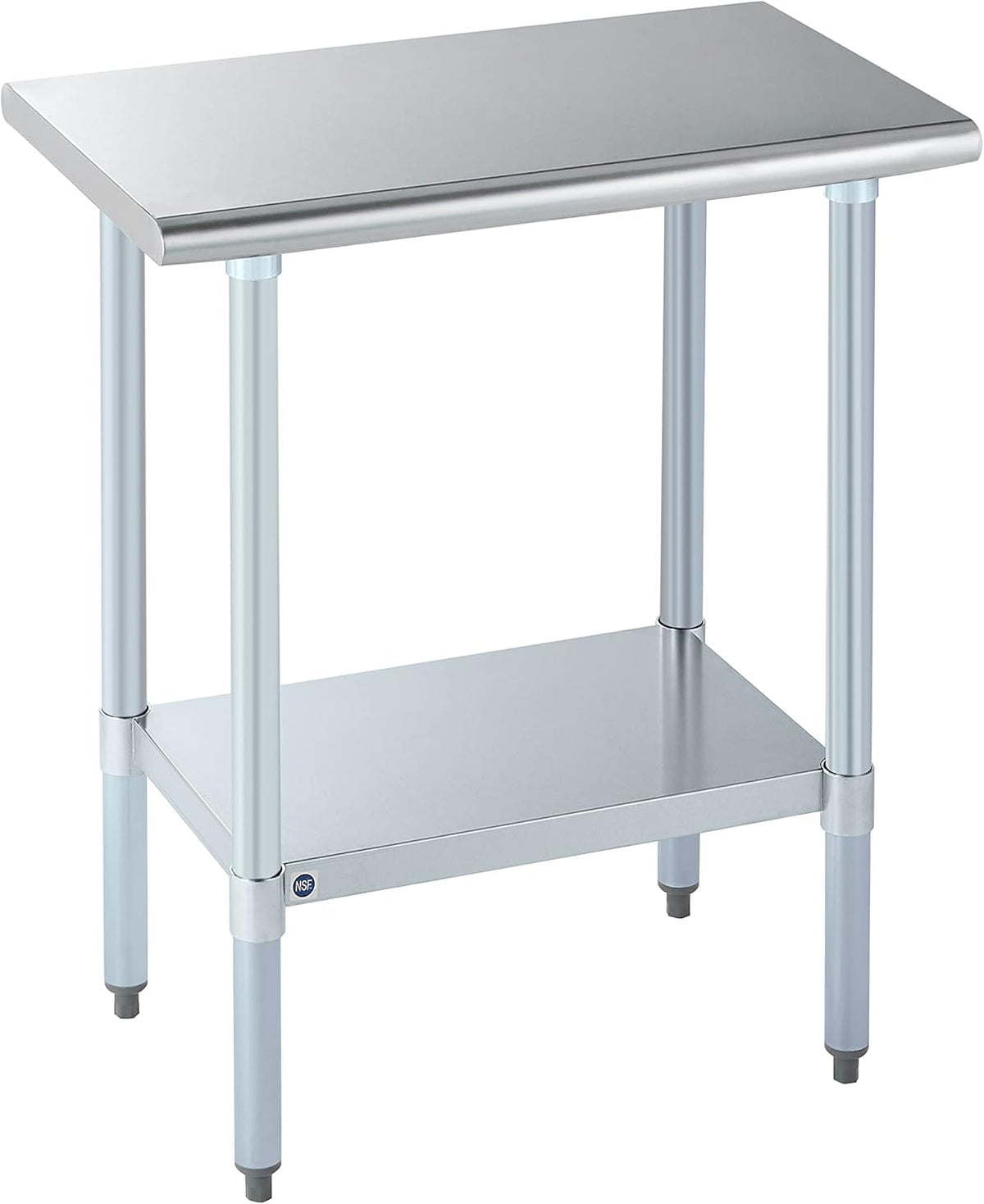 ROCKPOINT Stainless Steel Table for Prep & Work 18x30 Inches, NSF Metal Commercial Kitchen Heavy Duty Table with Adjustable Under Shelf and Table Foot for Restaurant, Home and Hotel