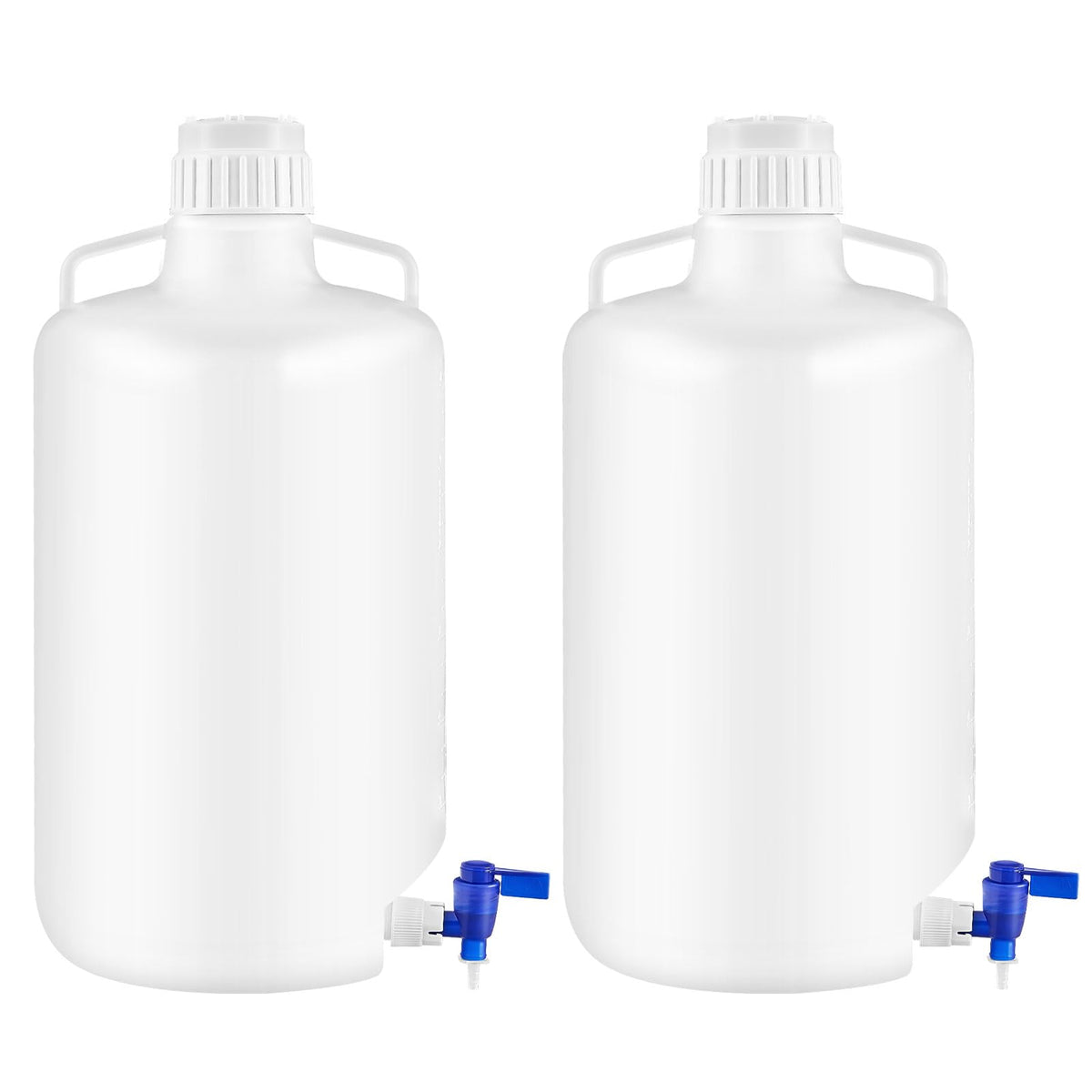 Maxdot 2 Pcs 5.3 Gallon Plastic Dispenser Carboy with Spigot Leak-Proof, Durable Hdpe, Plastic 20l Reusable Liquid Storage Solution for Lab, Pharmaceutical, and Industrial Use