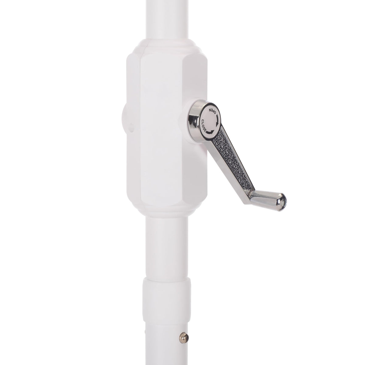 SAFAVIEH Outdoor Patio Furniture Collection – Torsa 9 Ft Crank Patio Umbrella, Ivory & White Pole, Market Umbrella with Crank Lift (PAT8024A)