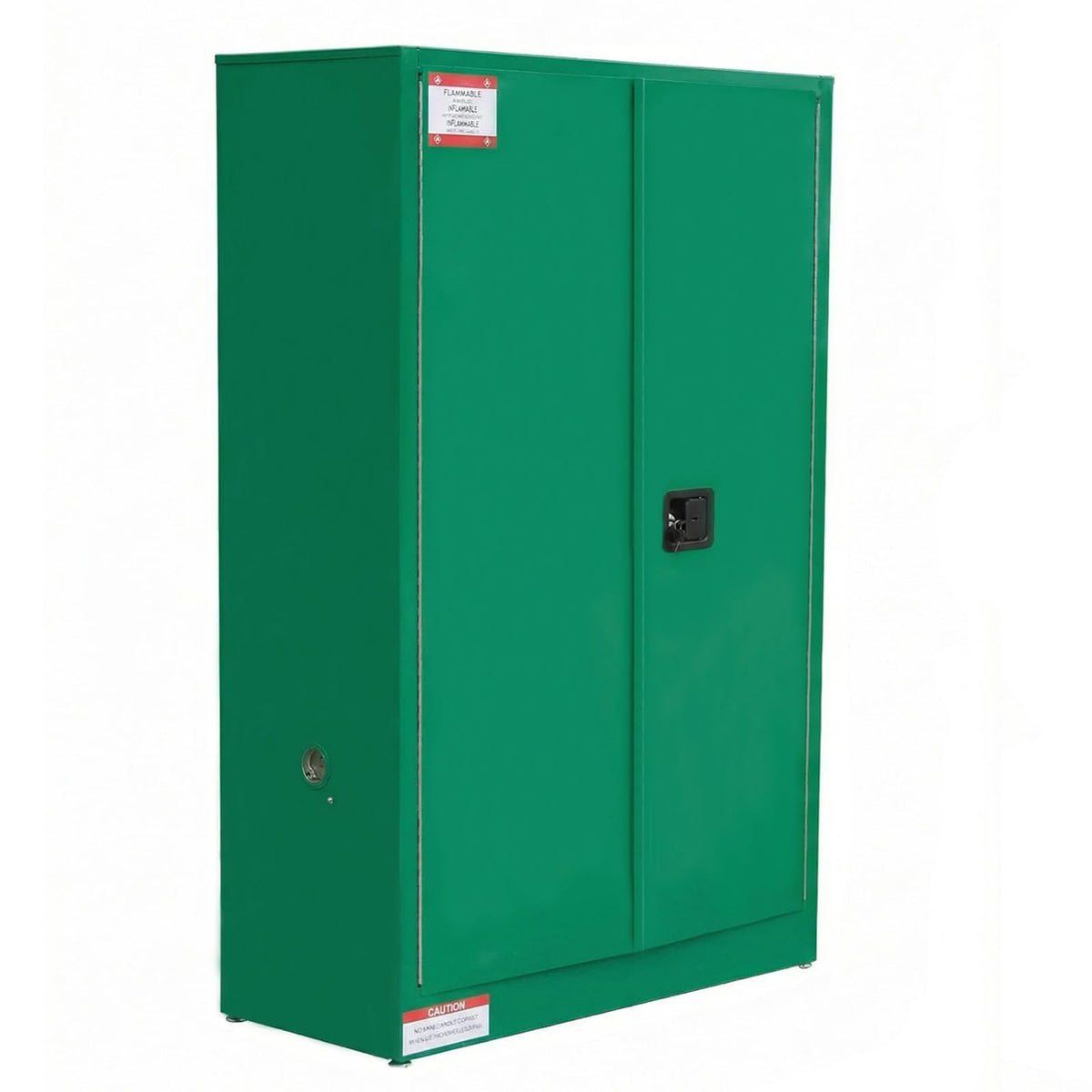 45 Gallon Flammable Safety Cabinet, Industrial Yellow Steel Storage for Flammable Liquids, 2 Adjustable Shelves, Double-Wall Fireproof Cabinet with Manual Close Doors & Vents - Green