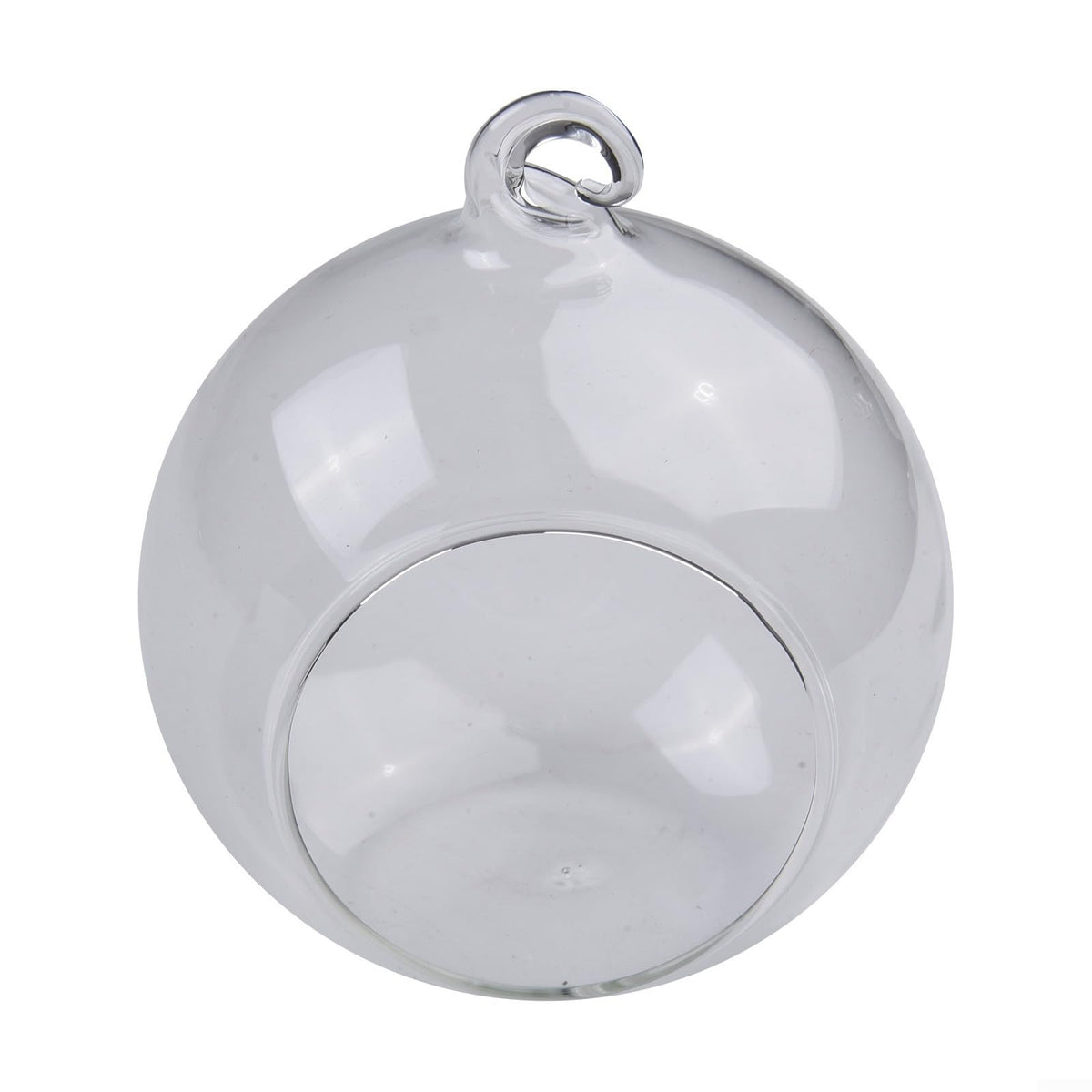 Hanging Glass Ball Vase Clear Borosilicate Terrarium Container With Open Mouth And Flat Bottom For Succulent Plants Air Flowers Home Garden Wedding Party Decoration(10cm)