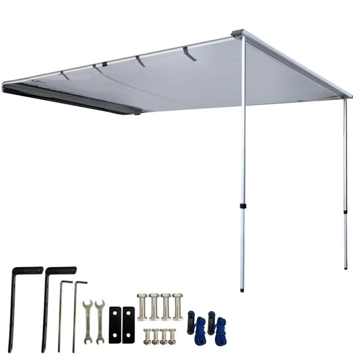 DANCHEL OUTDOOR Car Awning 6.5x8.2ft Roof Rack Pull-Out Sun Shelter Canopy, Waterproof 4x4 Vehicle Side Overland Awning Camping, Gray