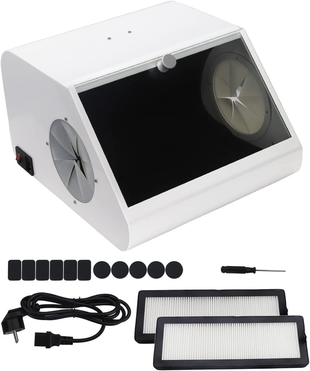 OUBO Lab Sandblaster Dust Collector High Strength LED Vacuum Extractor Box Grinding Polishing Box Lapping Protector Sandblasting Dust-Proof Case