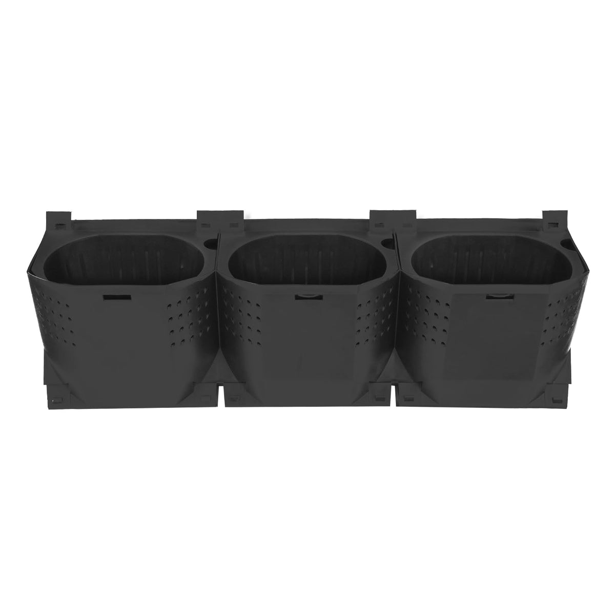 HAOREBAIYU Wall-Mounted Flower Pot Holder for Indoor Outdoor Use on Balcony, Patio, Garden (36-Slot Black)
