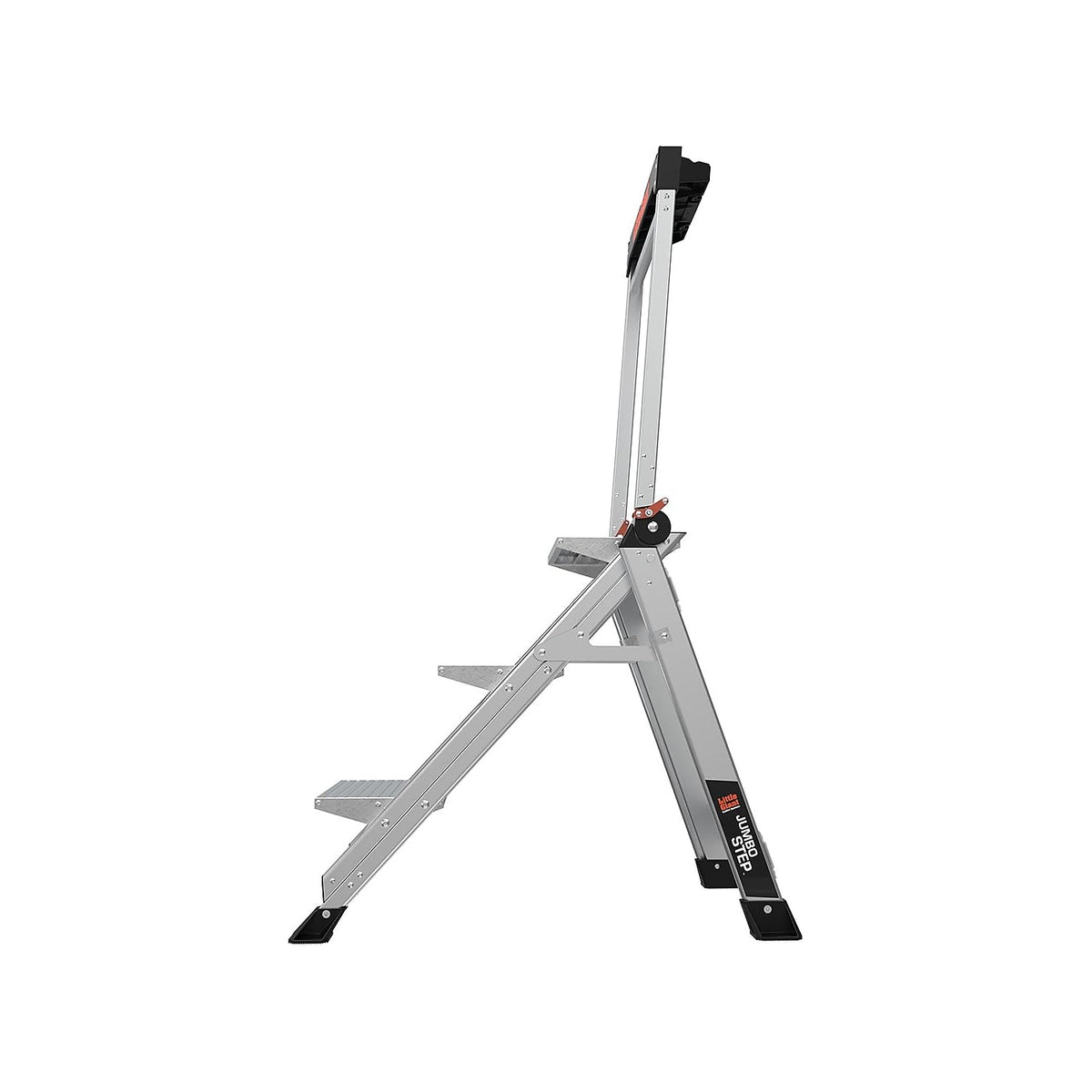Little Giant Ladders Jumbo Step Stool with Handrail, 3-Step, Lightweight, Aluminum, 375 lb Load Capacity, Type 1AA, 8.7-Ft Reach Height, with Tool Tray, Platform Steps (11903)
