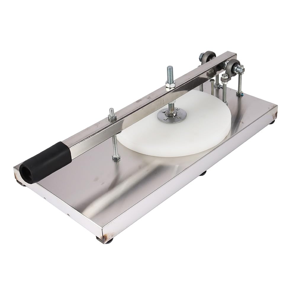 PreAsion 9.5Inch Pizza Dough Press Machine Stainless Steel Household Pizza Press with Plate Portable Commercial Dough Chapati Sheet Pizza Kitchen Dough Maker Tool