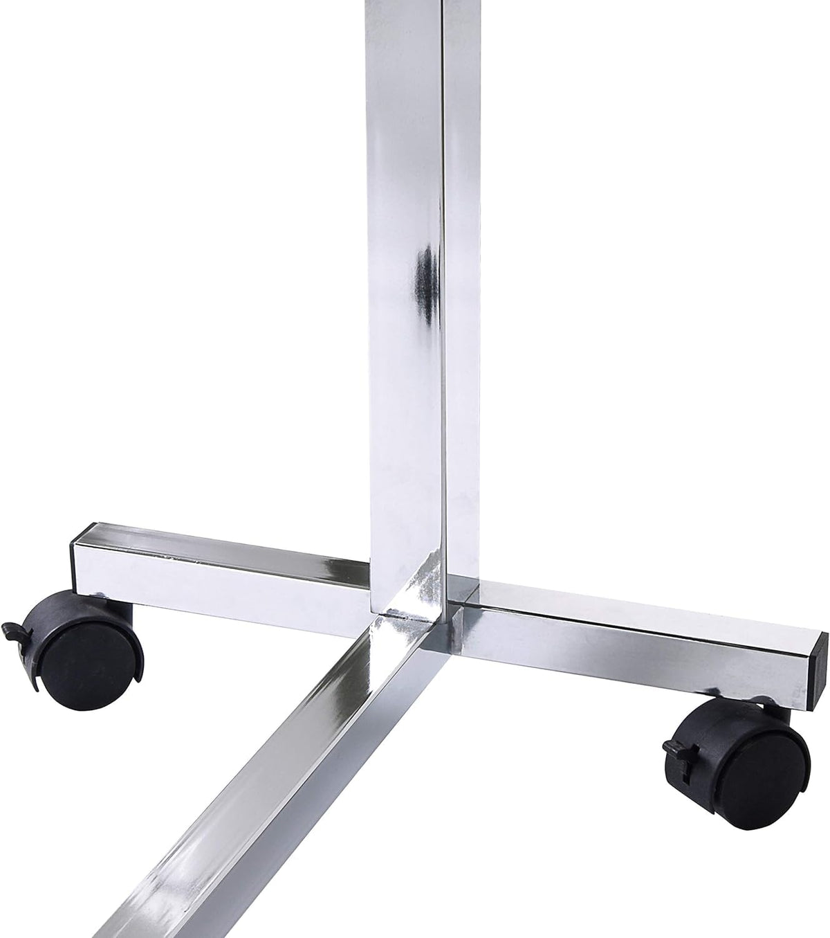 Vaunn Medical Pneumatic Adjustable Tilt Overbed Bedside Table with Wheels for Hospital and Home Use