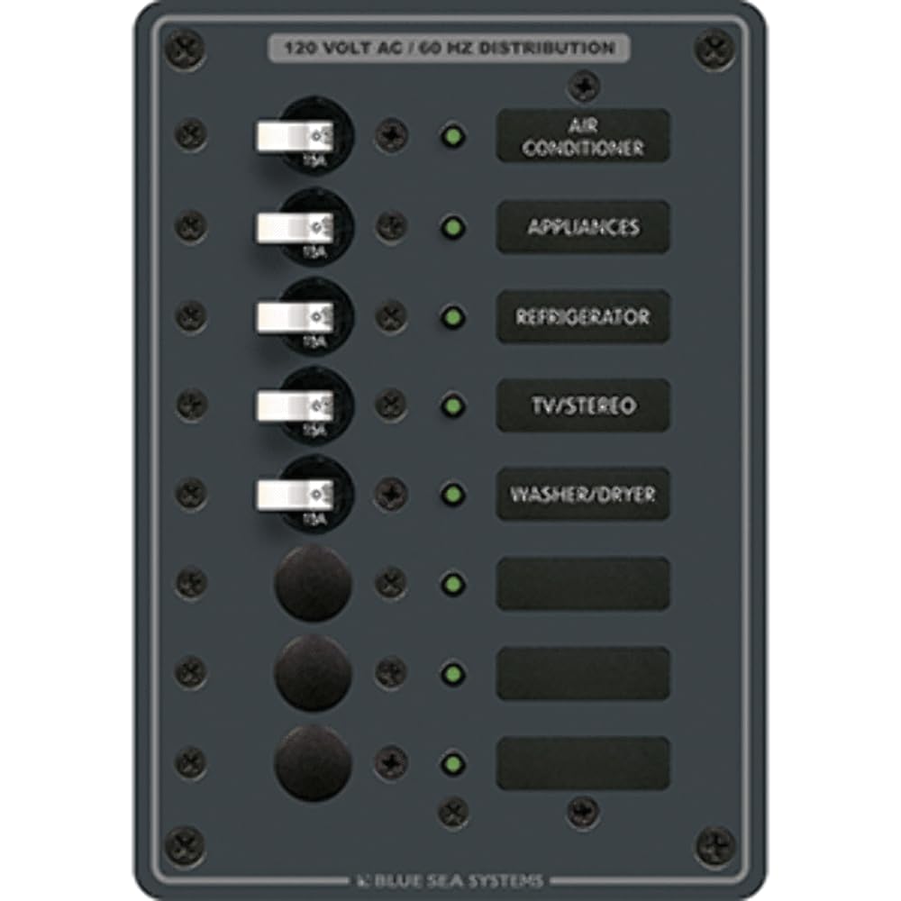 Blue Sea Systems 8059 AC 8 Position Panel, Beige