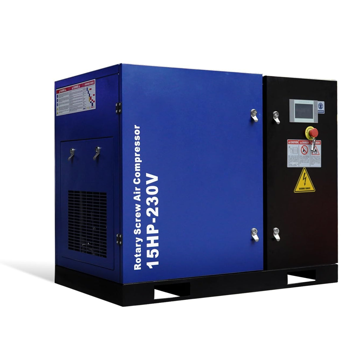 15HP Rotary Screw Air Compressor, 56 CFM, 125PSI, 230V 3PHASE 60HZ, Fixed Speed Compressor, Industrial-Grade, Heavy Duty Air Compressed System