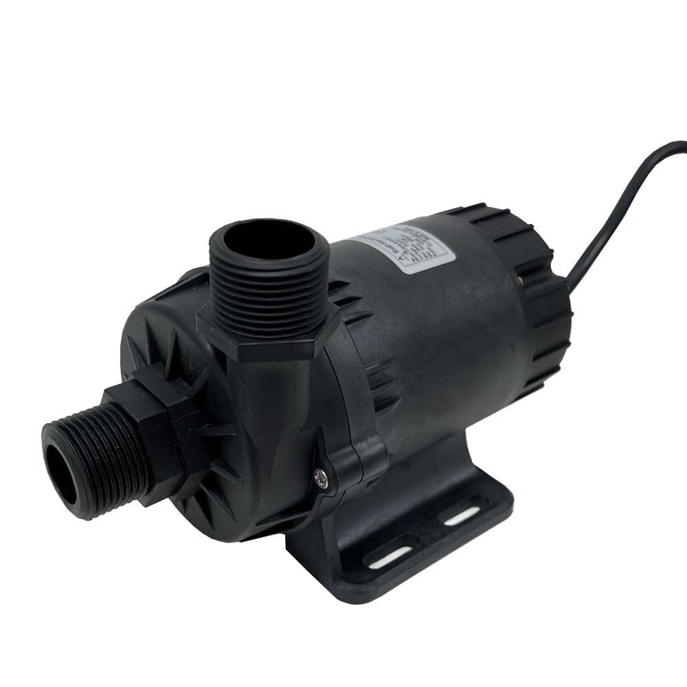 SHYSKY Heavy Duty Low Noise 24V 120W Micro Brushless DC Water Pump DC60G-24120A-1, 12m 39ft 1003GPH, Speed/Flow Adjustable, DRY RUN Protection, For Cooling Circulation Pressure Sys