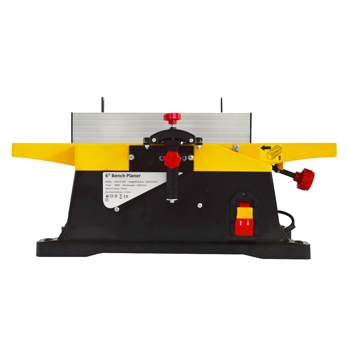 INTBUYING 6 Inch Woodworking Planer Small and Portable Bench Planer 1800W with 155 * 580mm Working Table Low Noise and Low Dust Planing Bench Planer for DIY and Small factories