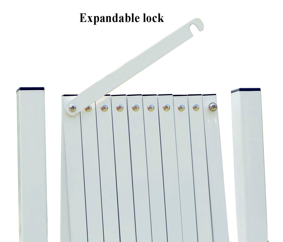 KENNISI Metal Expandable Barrier, 11 Feet, Portable Safety Barrier, Mobile Accordion Fence Outdoor for Wide Openings, Garage, Yard, Retractable Driveway Gate, 1-PC (White)
