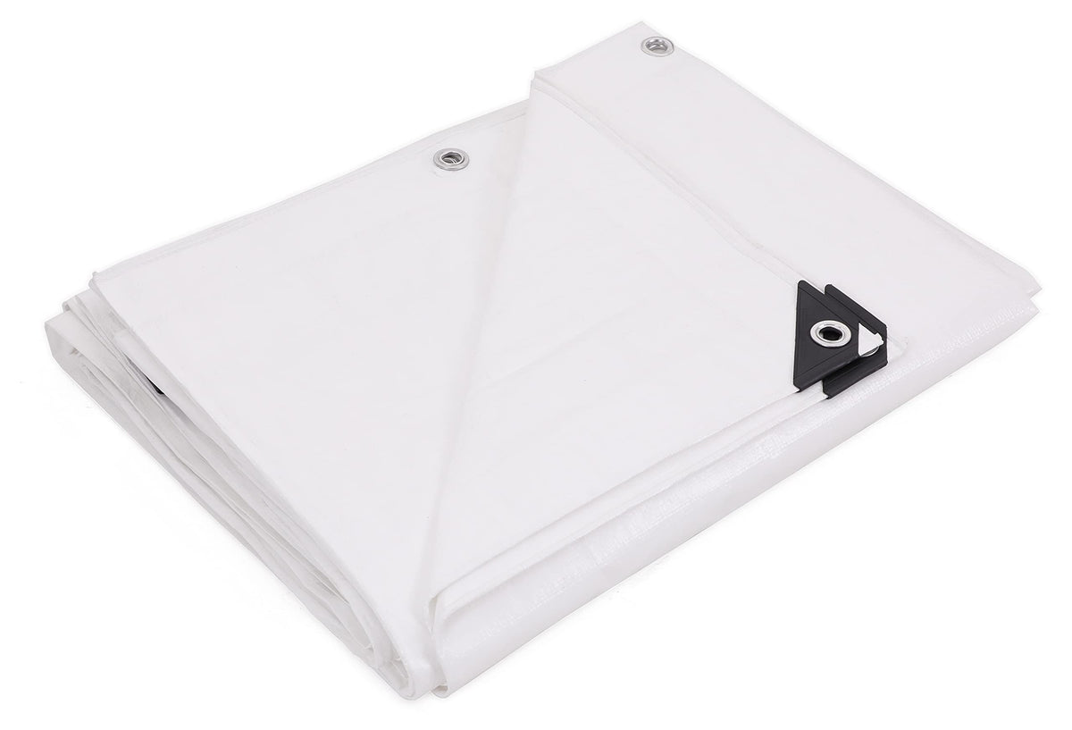 Kotap 24 x 30 Ft. Heavy-Duty Protection/Coverage Tarp, Superior Weave for Greater Longevity 8-mil, Multi-Use, Waterproof, White, 1-Pack (TRW-2430)