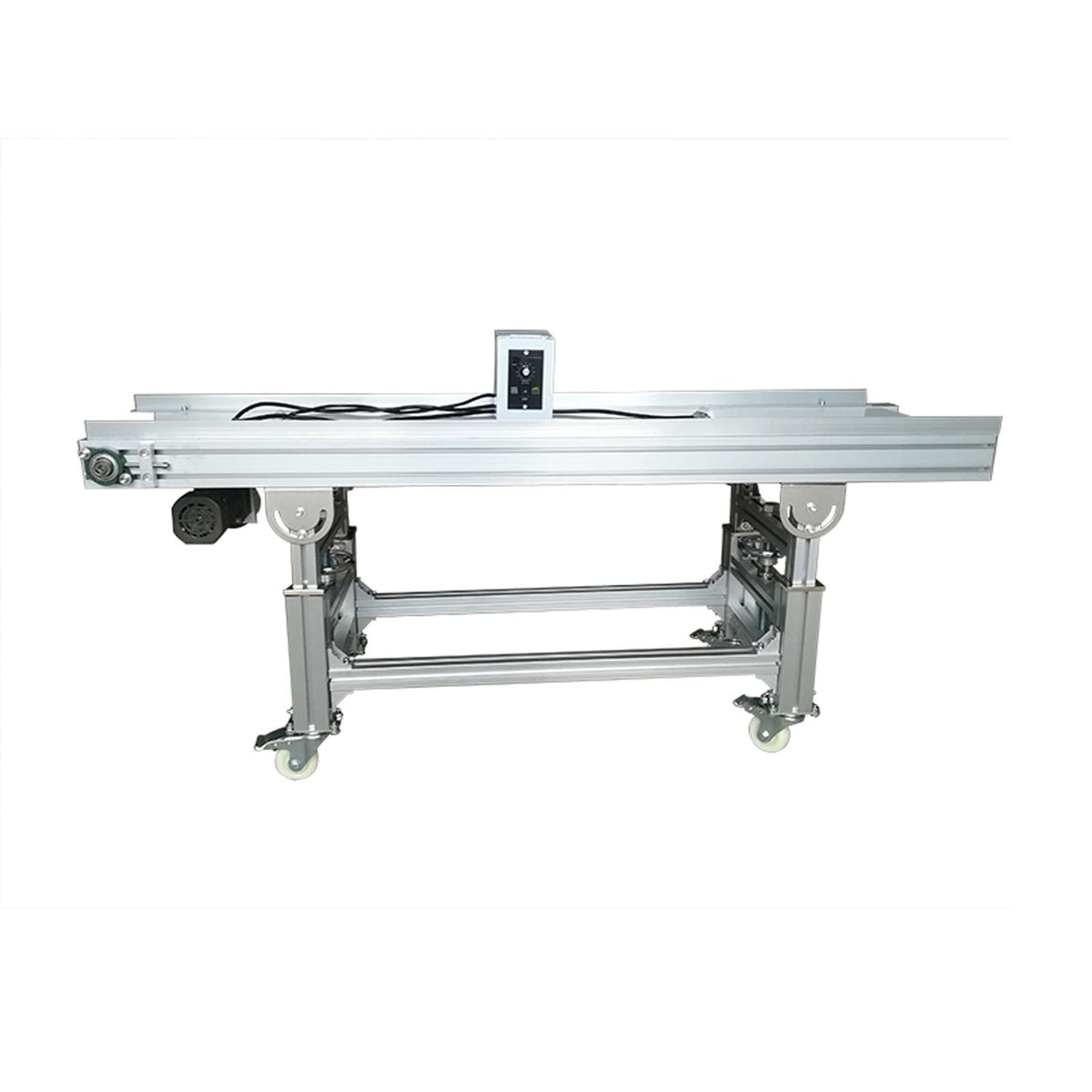 BREVELTION 59inch PVC Belt Conveyor Industrial Transport Equipment Height Adjustable 110V 120W White