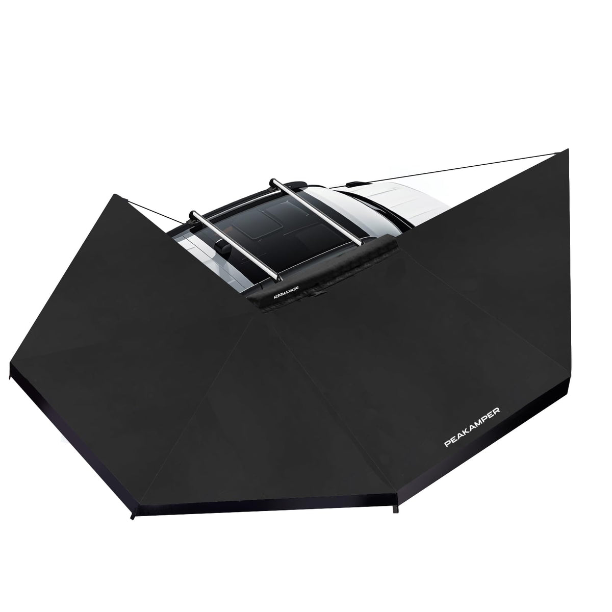 Peakamper 270 Awning Free Standing w/LED Light, 108 sq ft Shelter Car Side 270 Degree Awning, UV50+ Waterproof Wind Resistant for SUV Van Truck Vehicle, Passenger Side