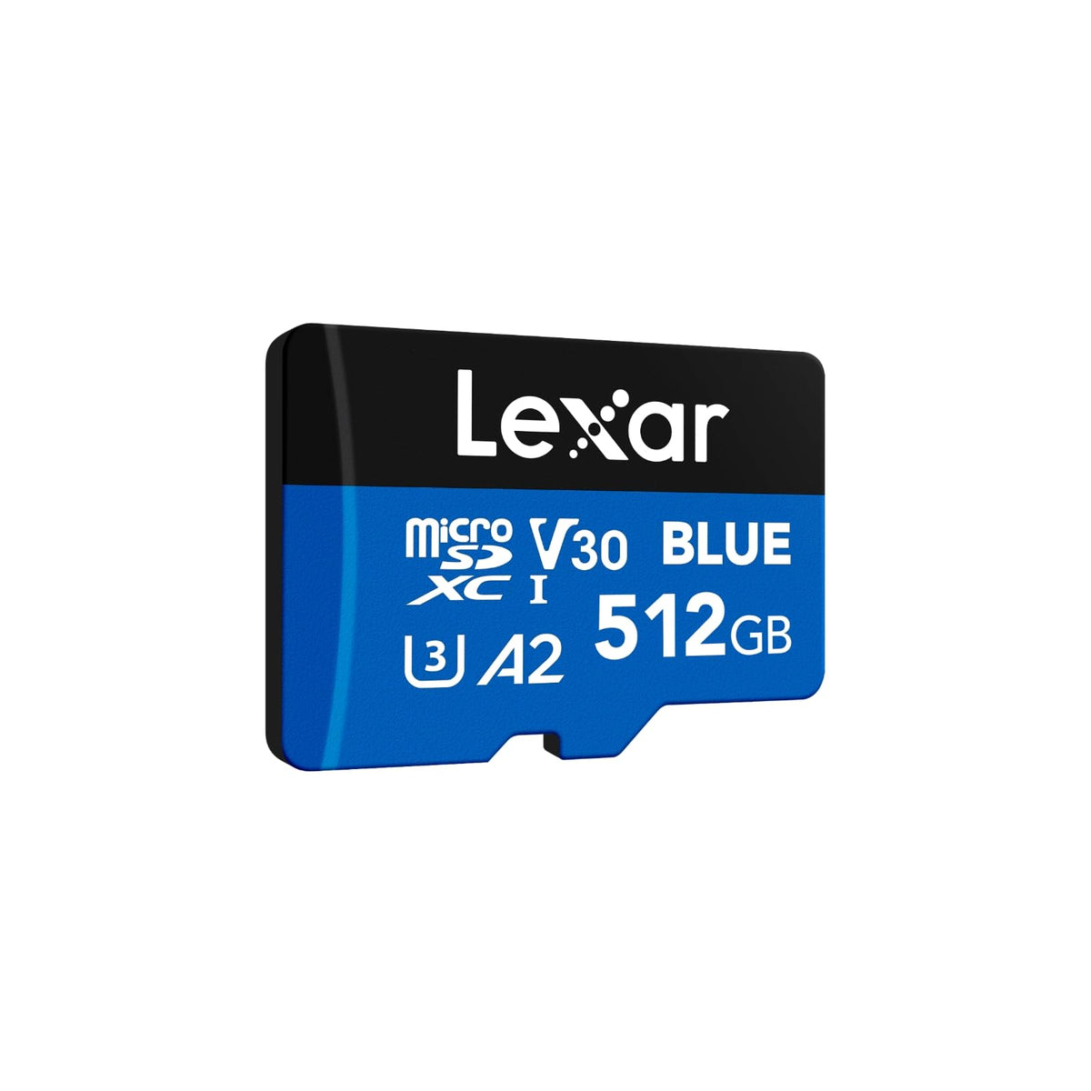 Lexar 512GB Blue Micro SD Card Up to 160MB/s, microSDXC UHS-I Memory Card with SD Adapter, C10, U3, A2, V30, Full HD, 4K UHD, High Speed TF Card